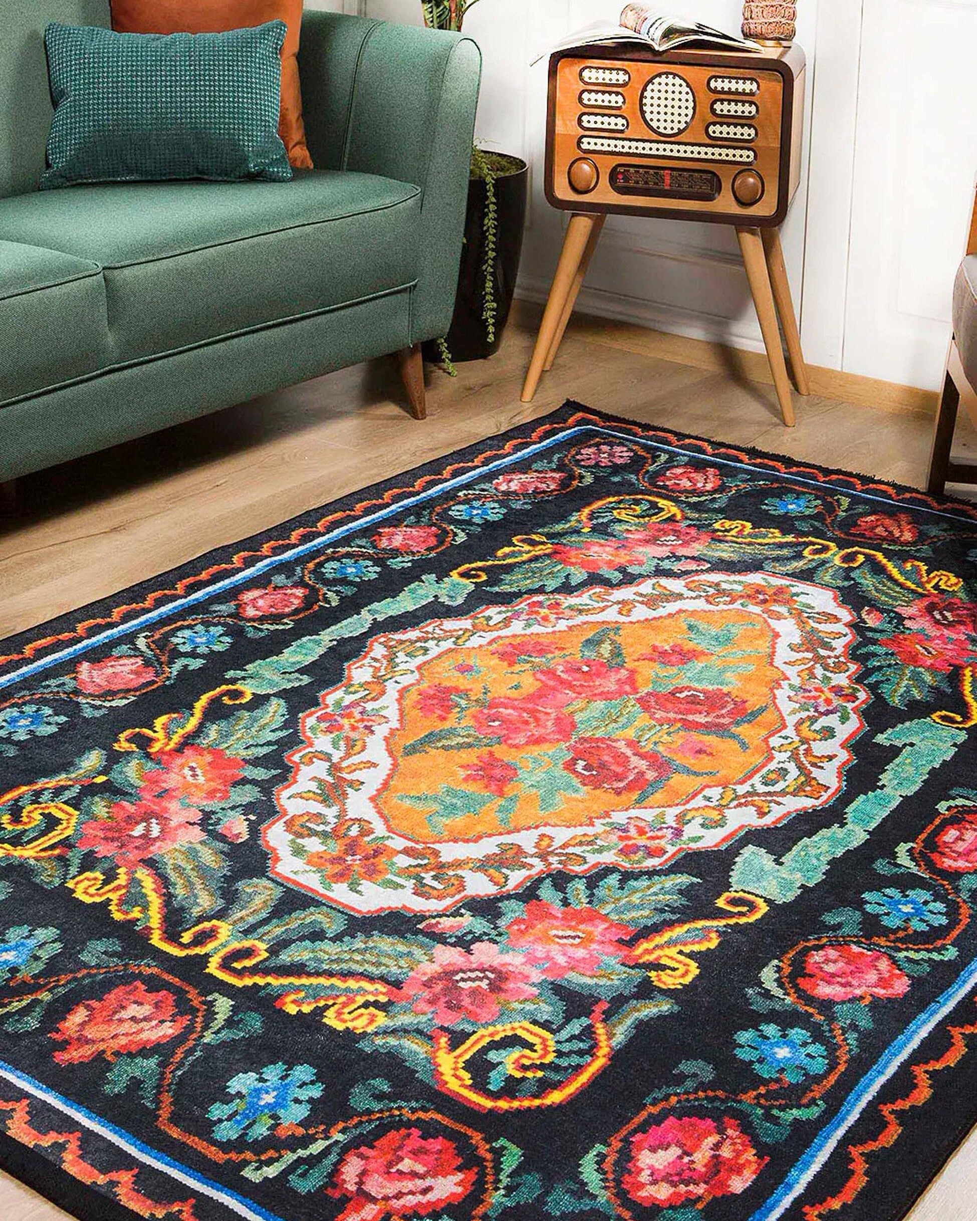 Zarka Turkish Colorful Karabagh Rug