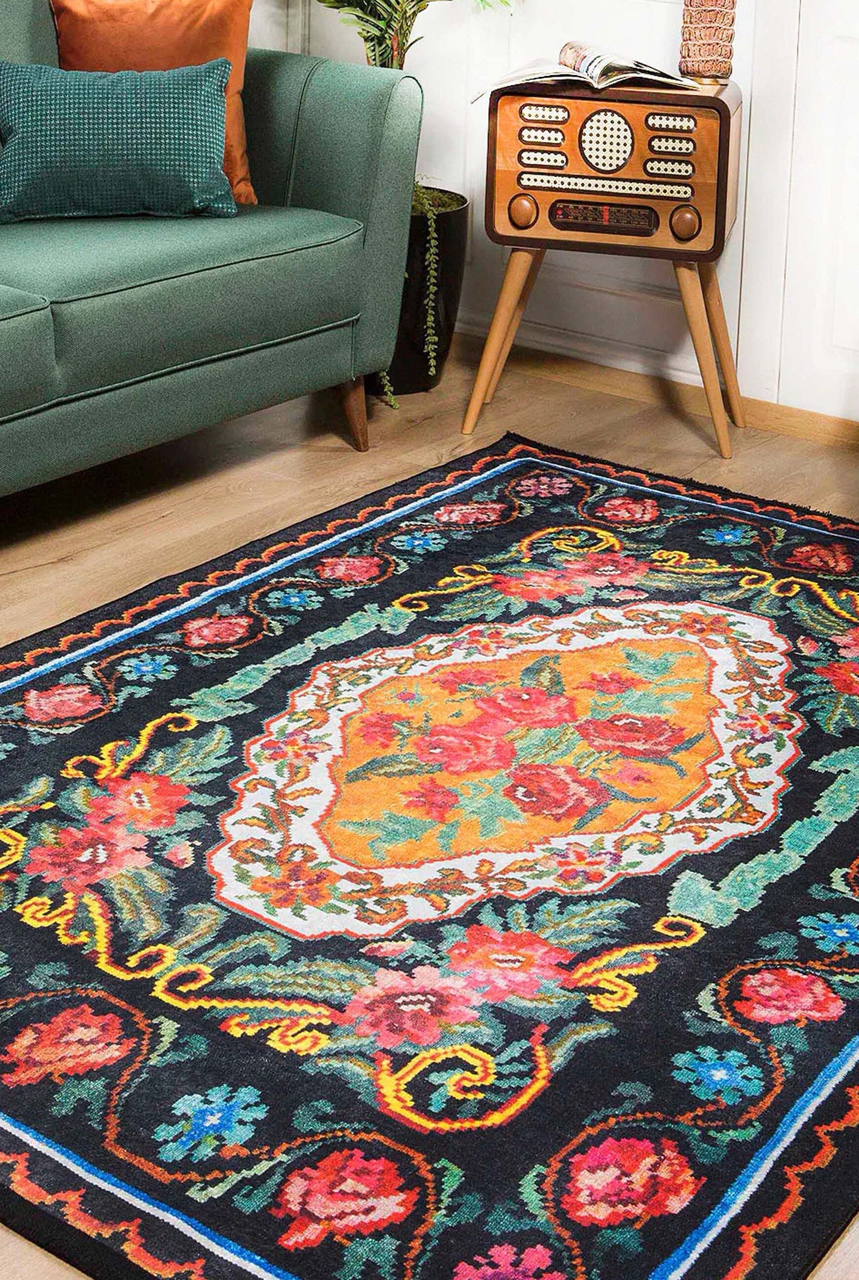 Zarka Turkish Colorful Karabagh Rug
