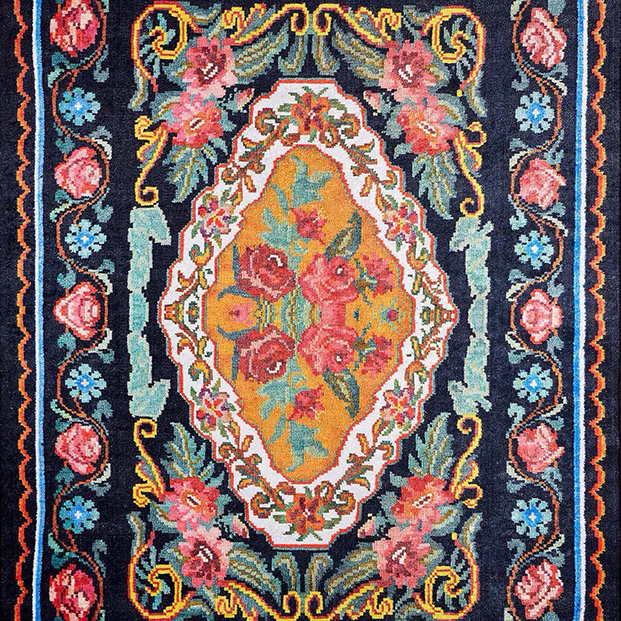Zarka Turkish Colorful Karabagh Rug