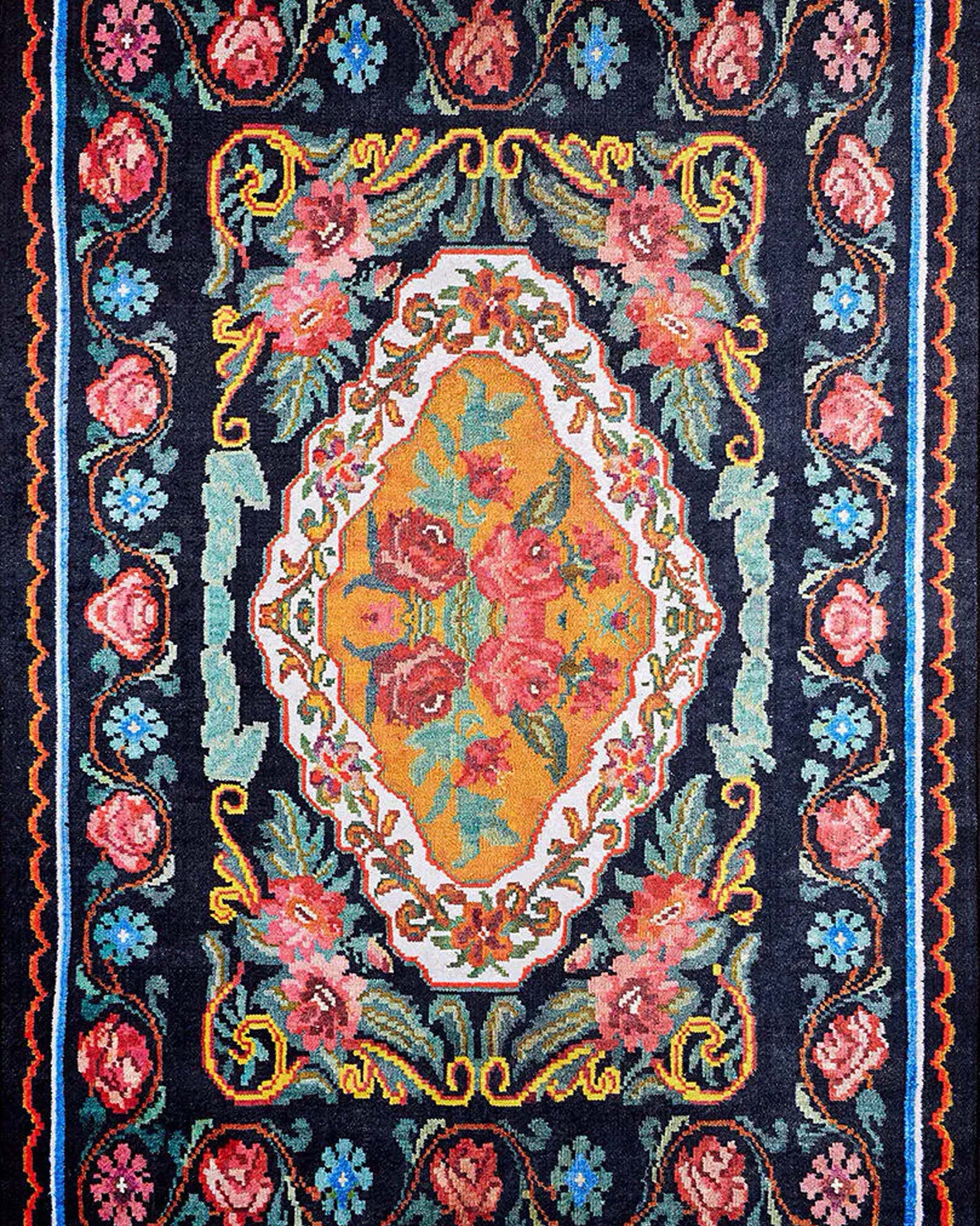 Zarka Turkish Colorful Karabagh Rug