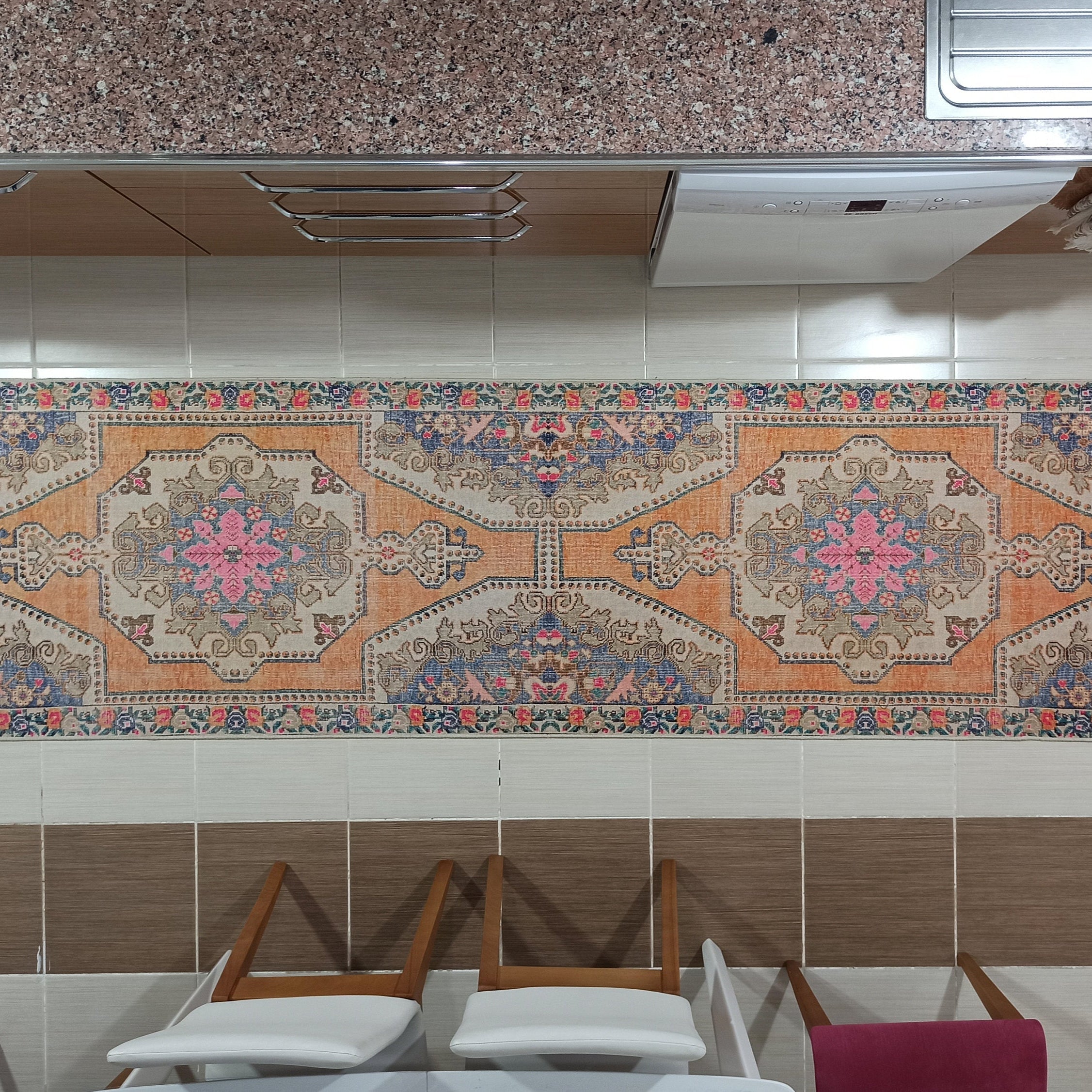 Zaya Bohemian Turkish Orange Beige Runner