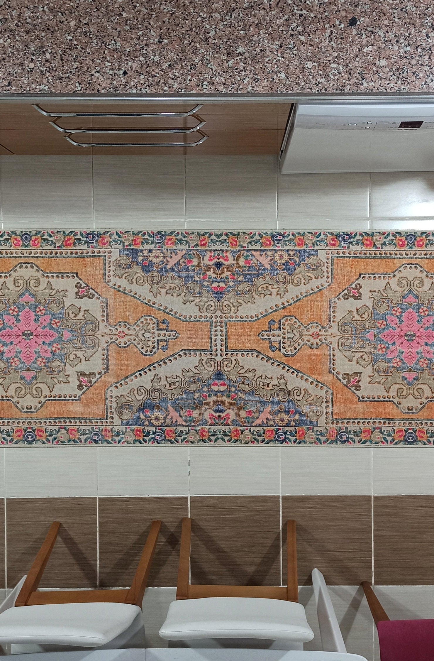 Zaya Bohemian Turkish Orange Beige Runner