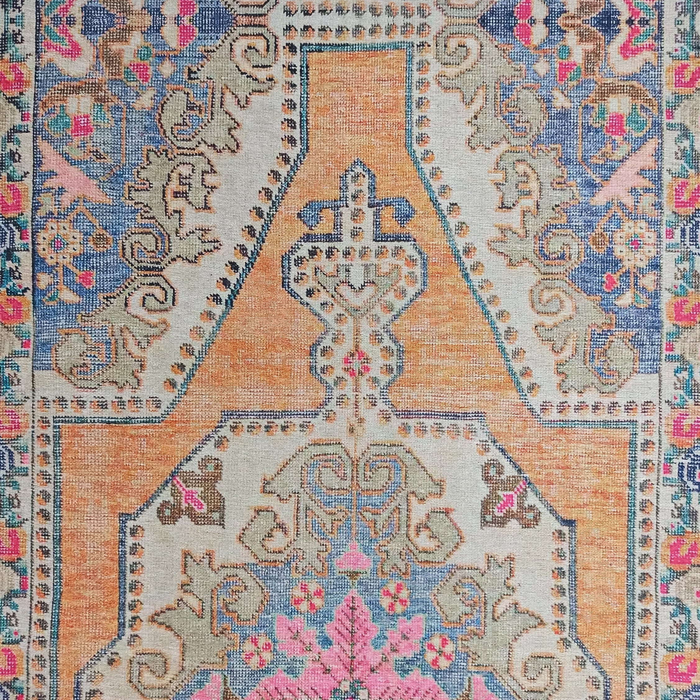 Zaya Bohemian Turkish Orange Beige Runner