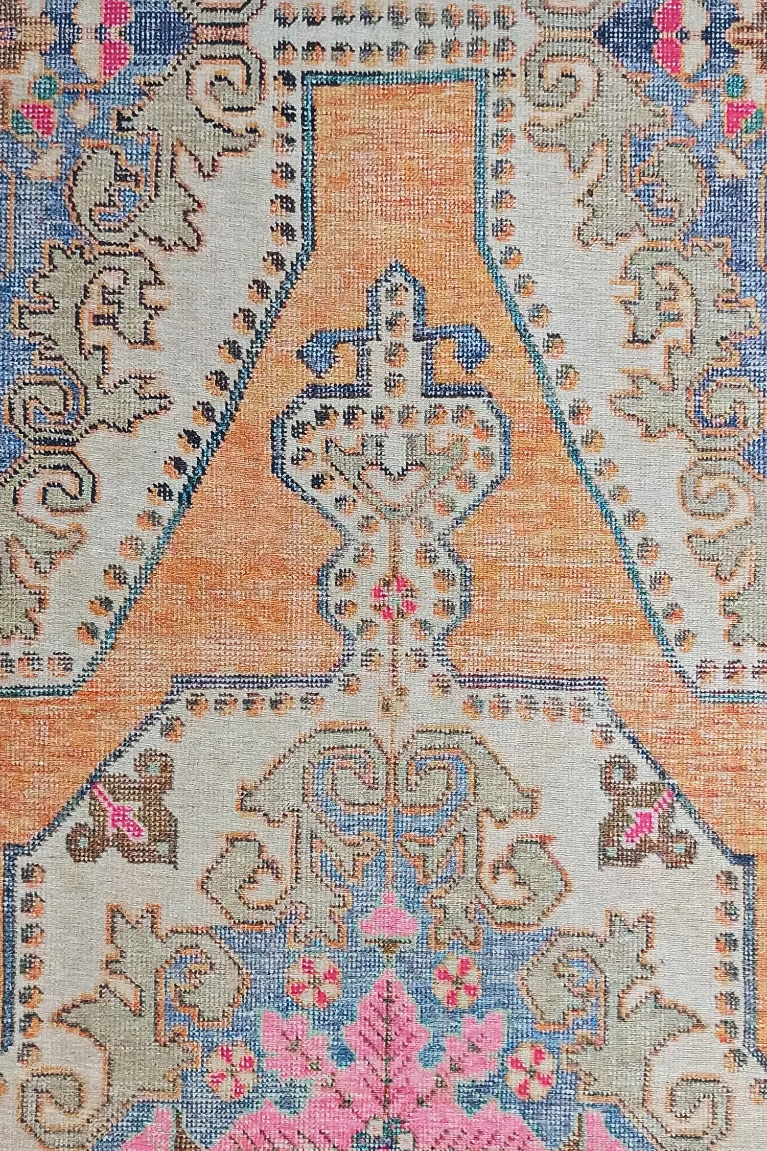 Zaya Bohemian Turkish Orange Beige Runner