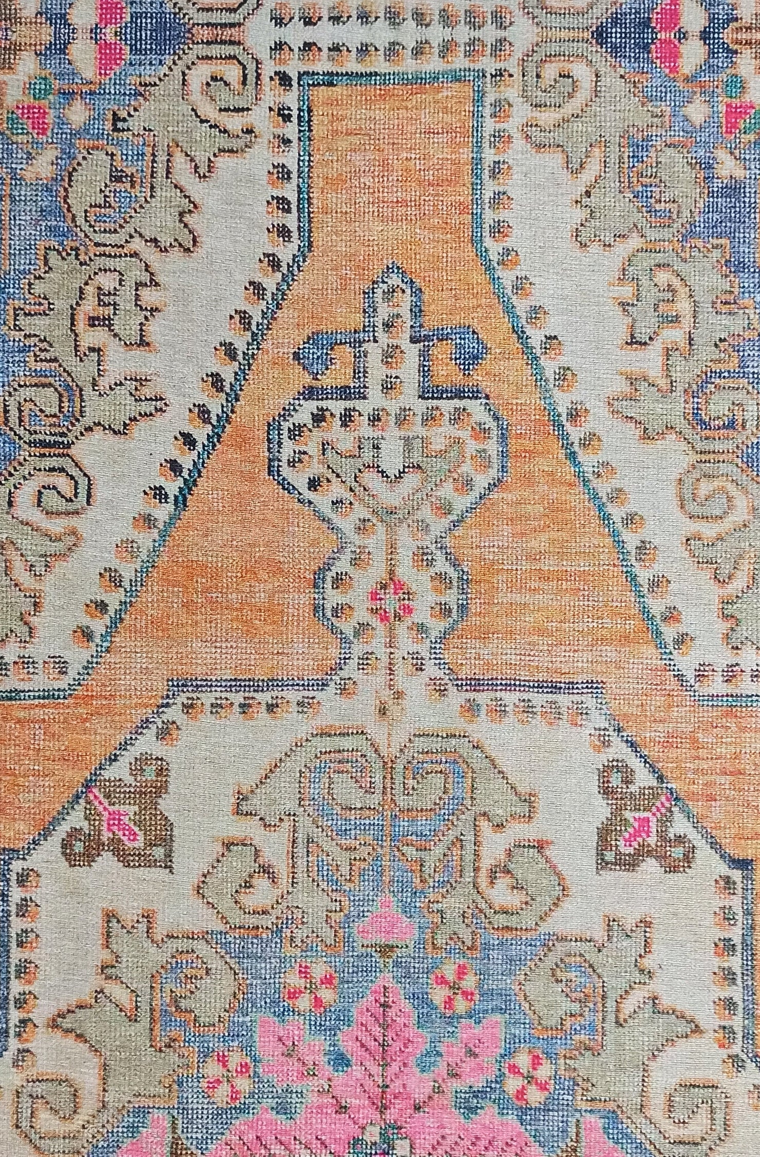Zaya Bohemian Turkish Orange Beige Runner