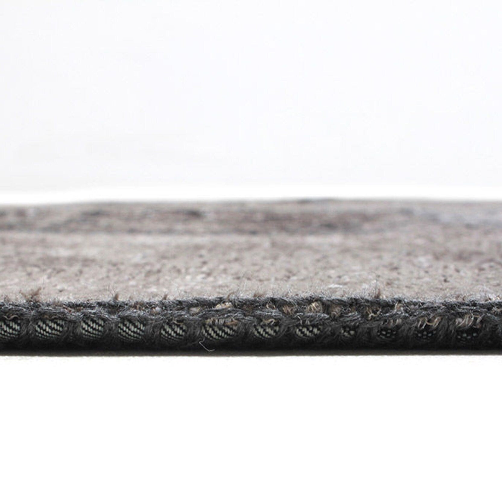 Zia Distressed Patchwork Vintage Gray Black Rug