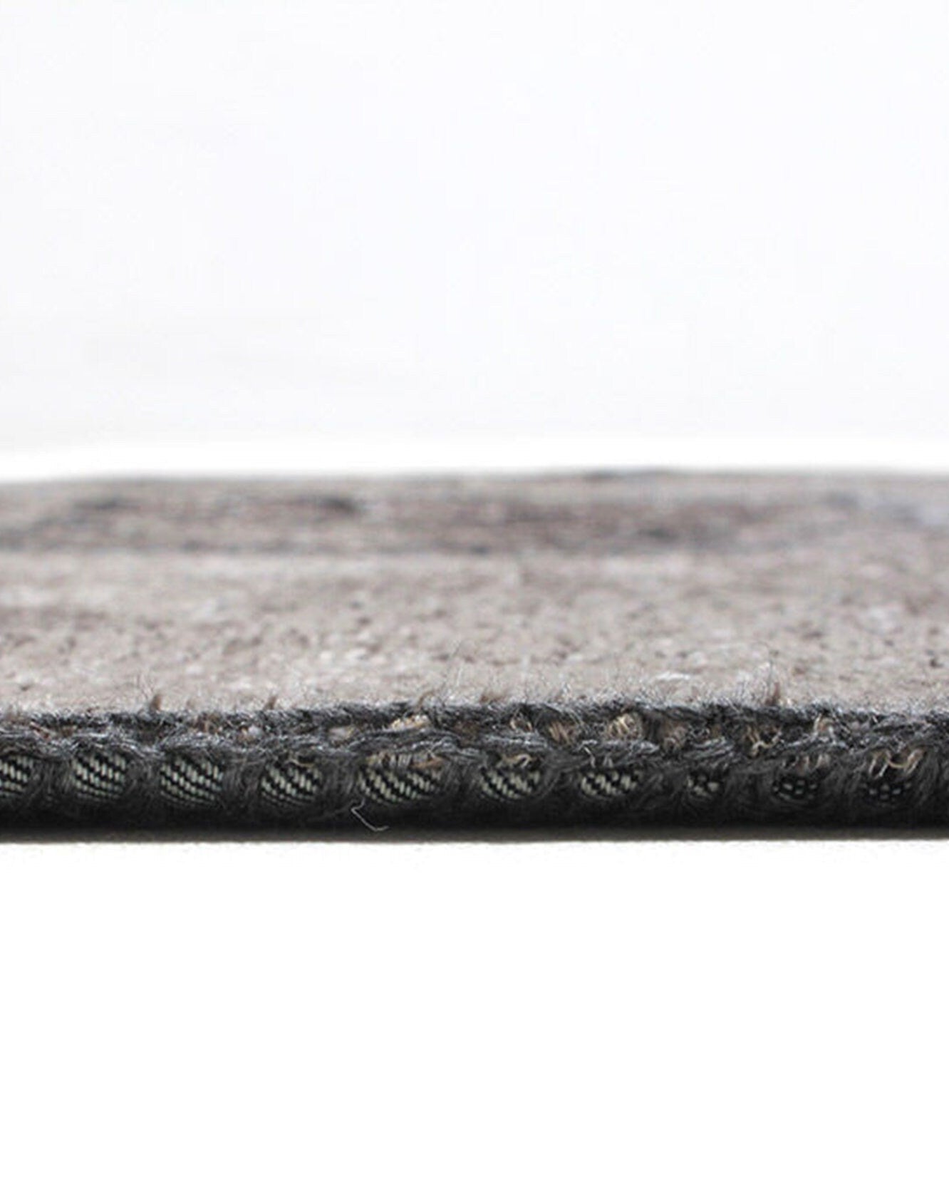 Zia Distressed Patchwork Vintage Gray Black Rug