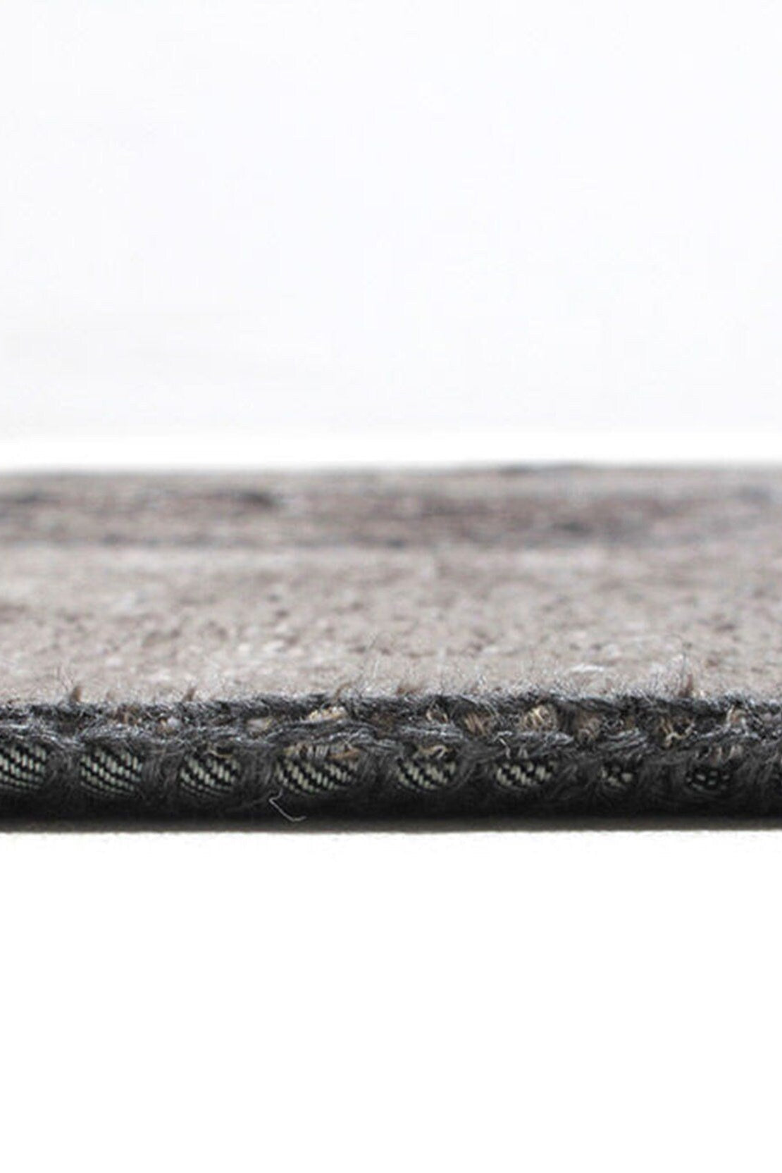 Zia Distressed Patchwork Vintage Gray Black Rug