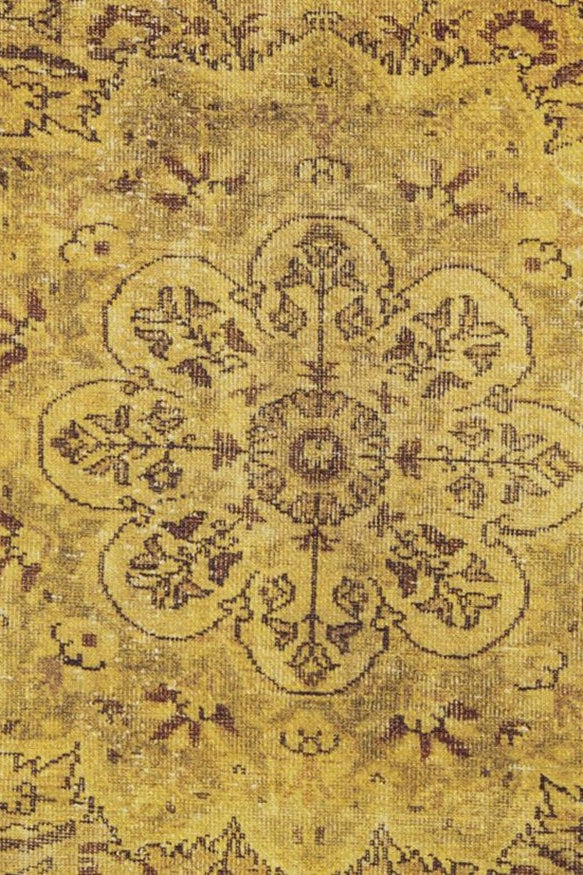 Zoya Oriental Yellow Over-dyed Brown Rug