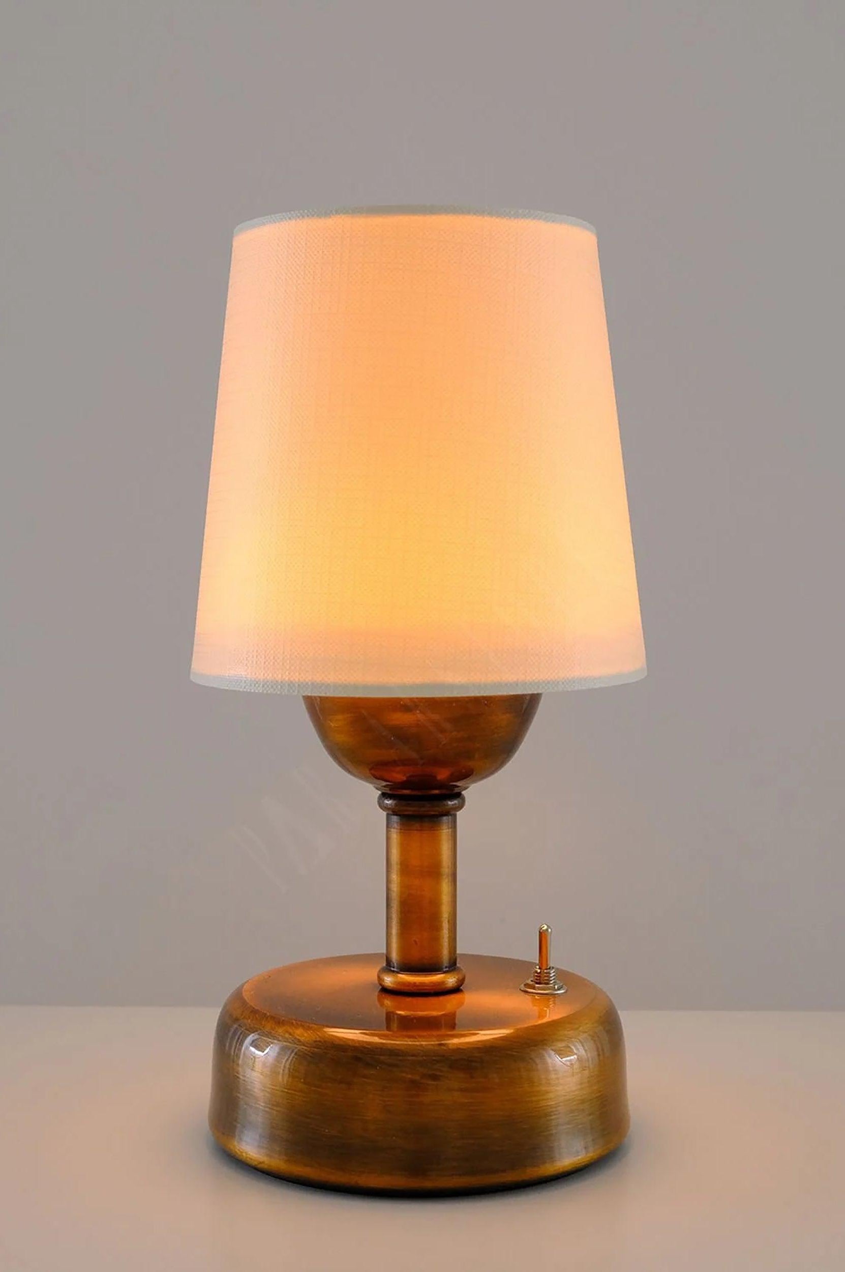 8-inch Vintage Copper Cordless LED Table Lamp