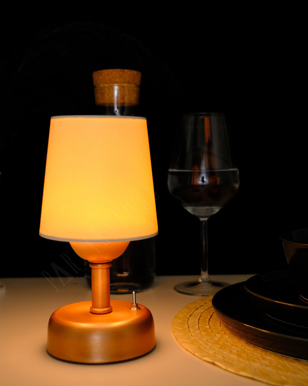 8-inch Vintage Copper Cordless LED Table Lamp