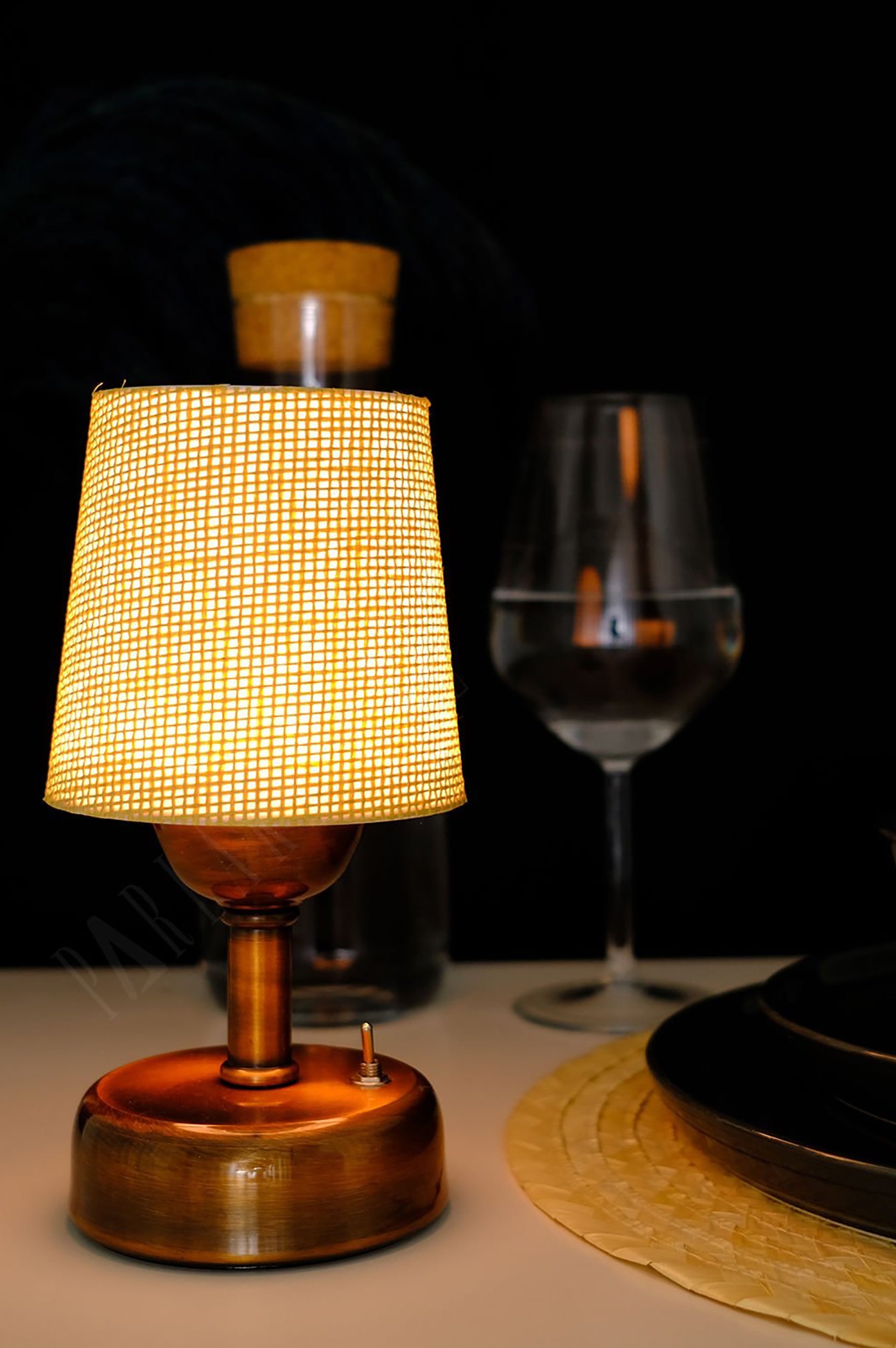 8-inch Vintage Copper Cordless LED Table Lamp