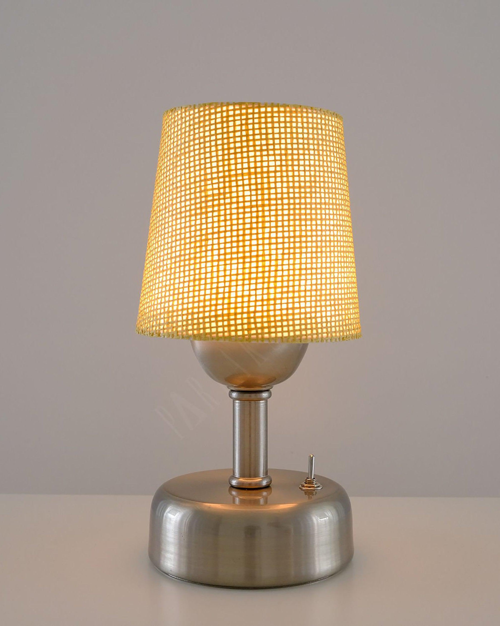 8-inch Vintage Silver Cordless LED Table Lamp