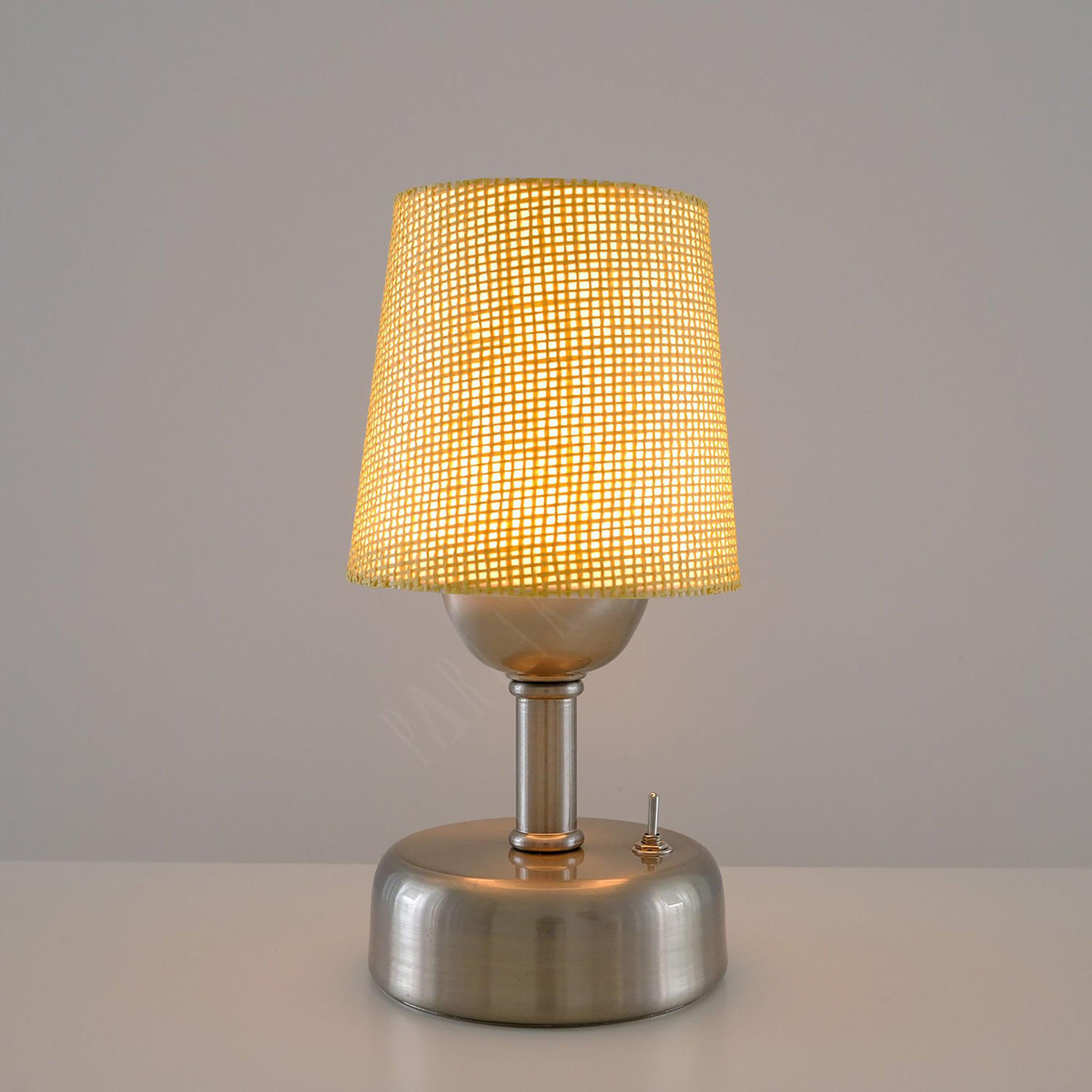 8-inch Vintage Silver Cordless LED Table Lamp