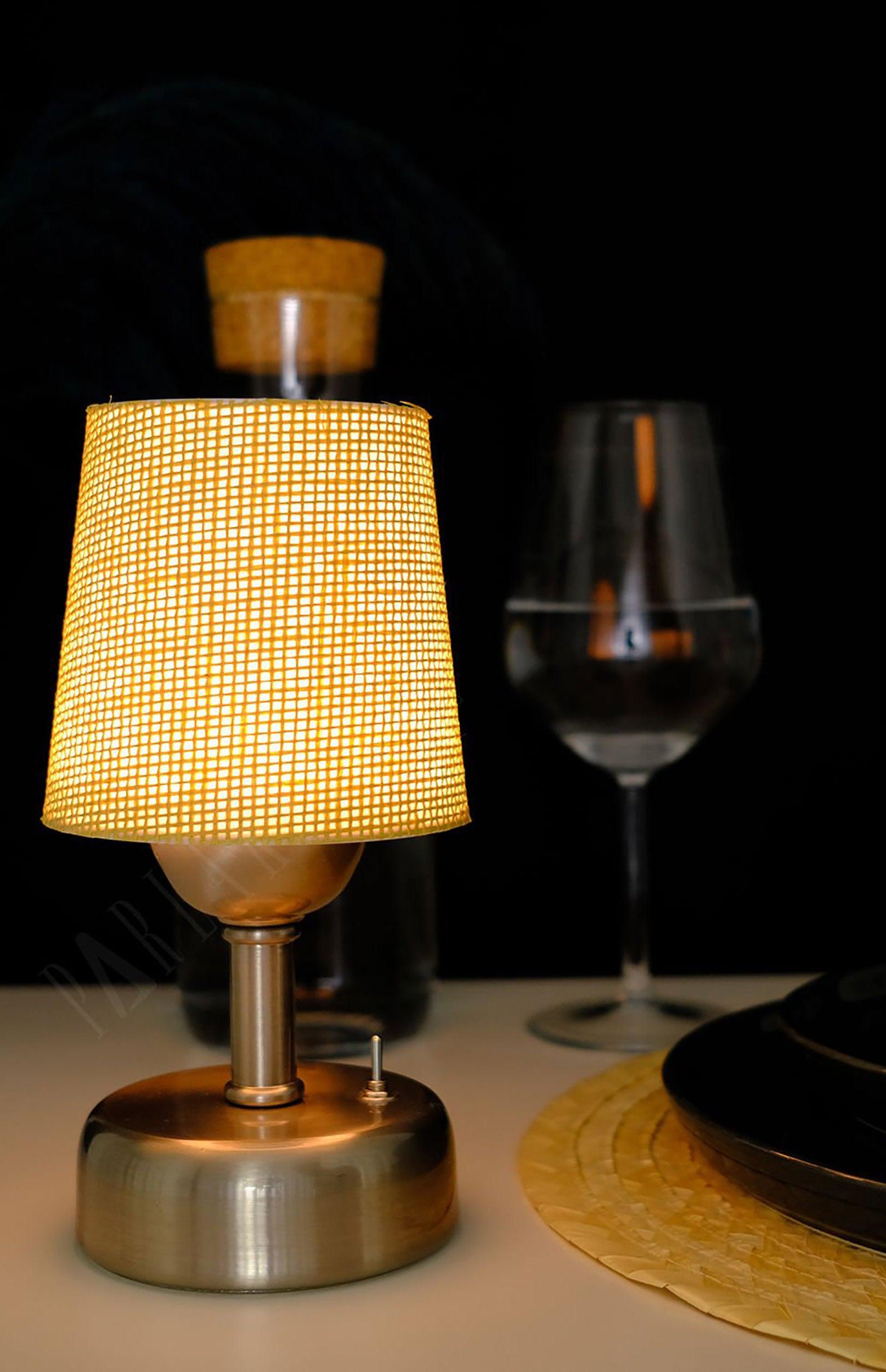 8-inch Vintage Silver Cordless LED Table Lamp