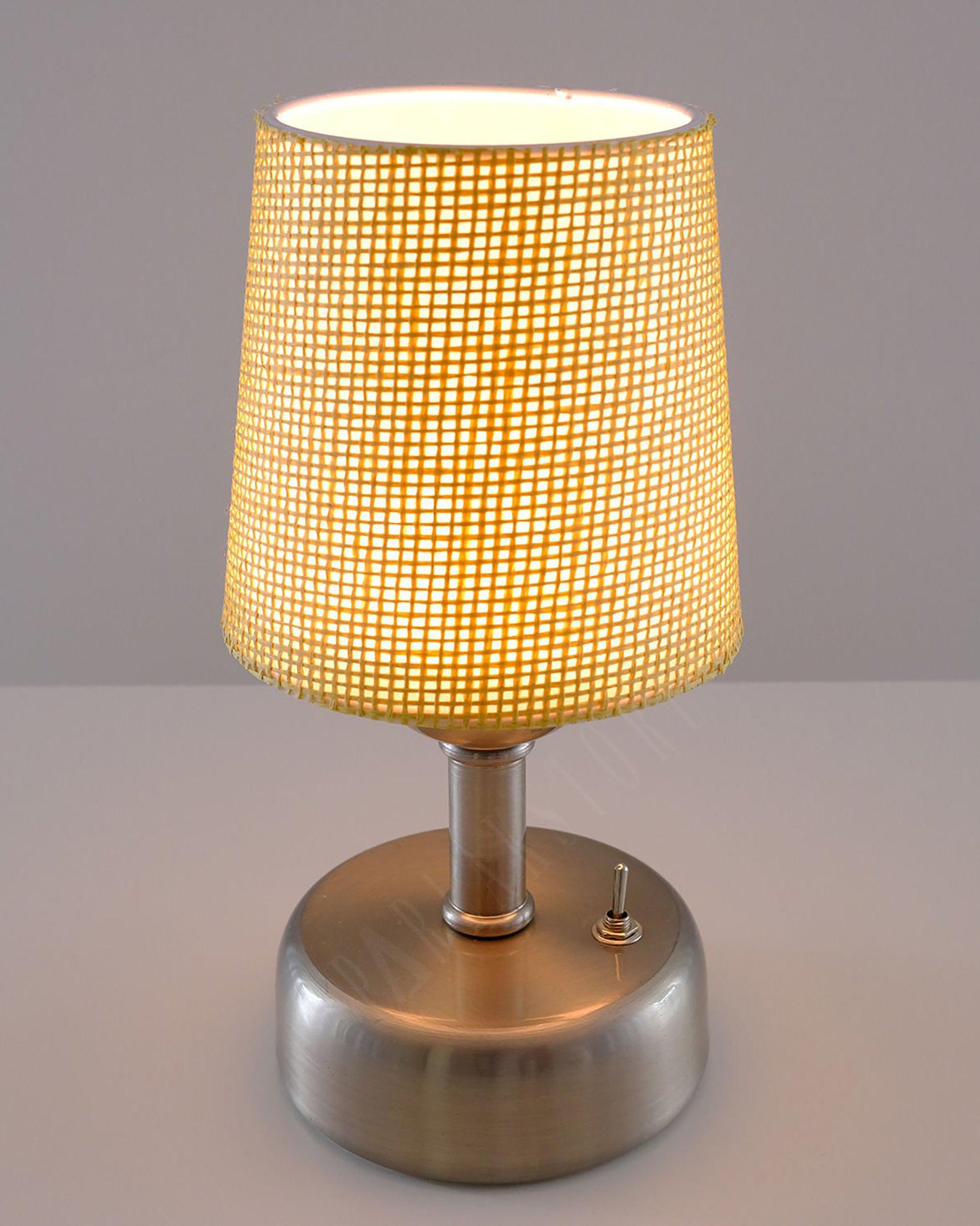 8-inch Vintage Silver Cordless LED Table Lamp