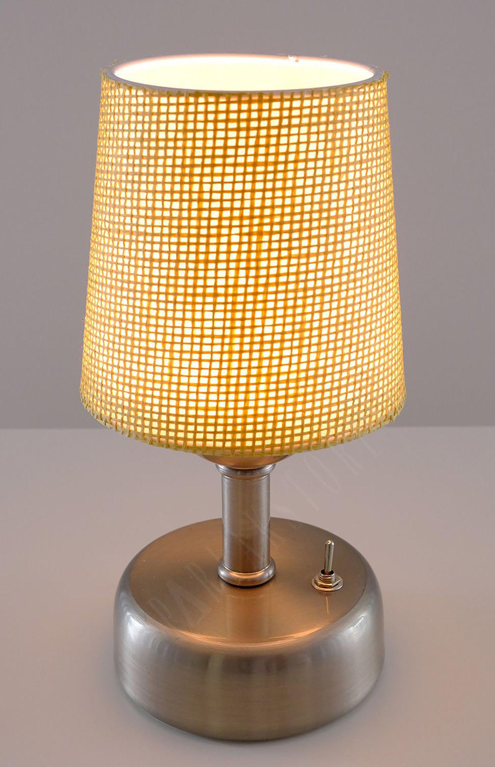 8-inch Vintage Silver Cordless LED Table Lamp
