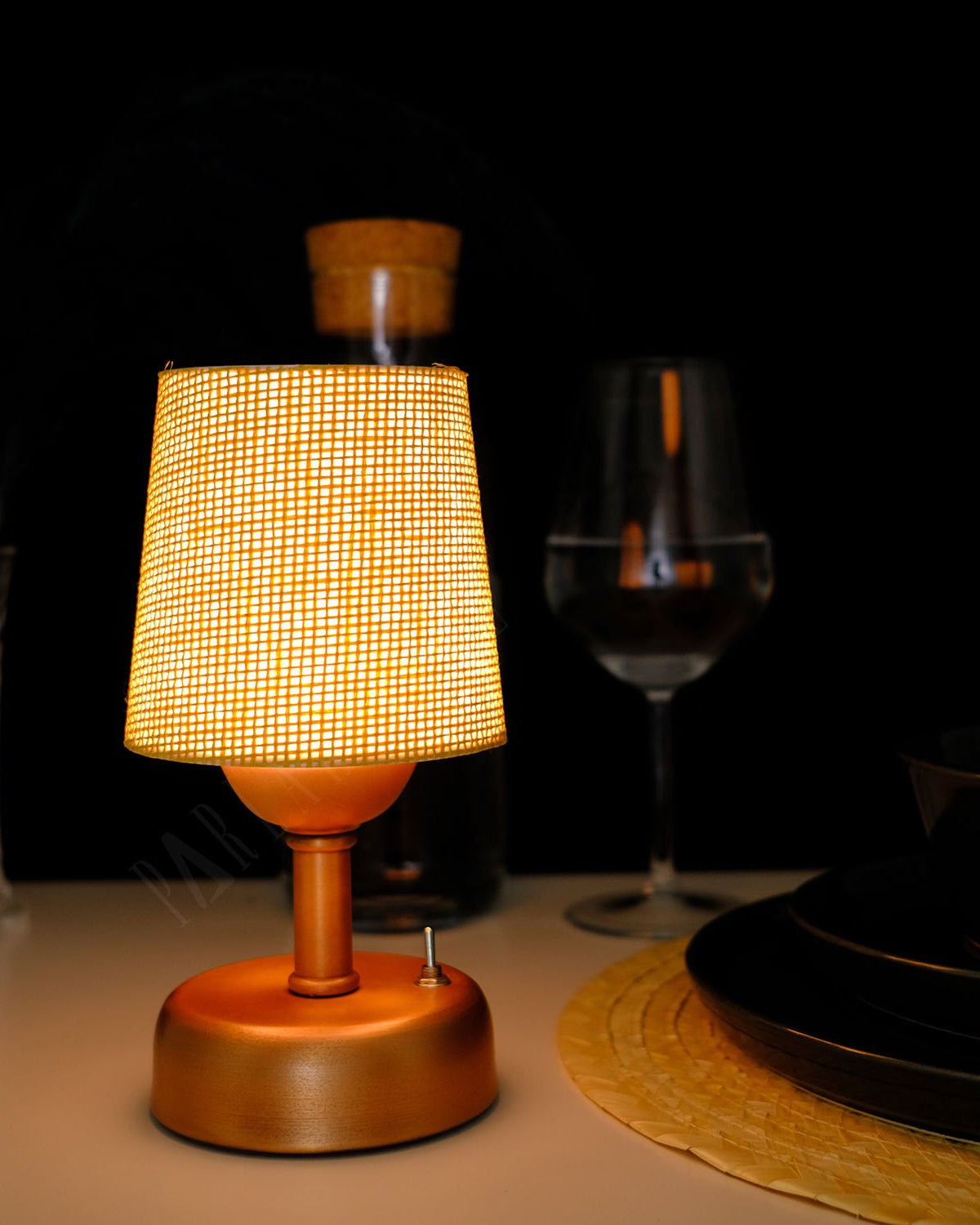 8-inch Vintage Copper Cordless LED Table Lamp