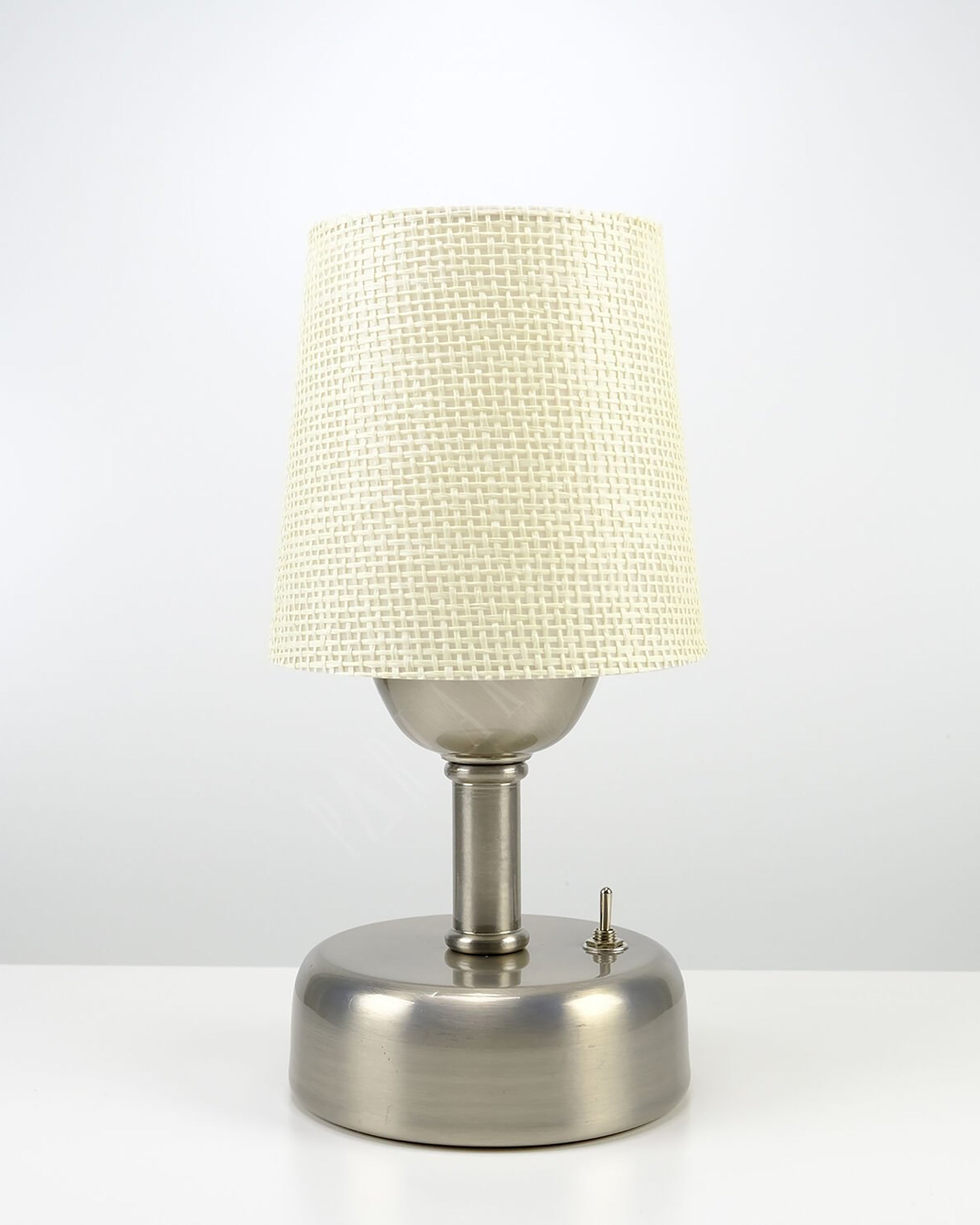 8-inch Vintage Silver Cordless LED Table Lamp