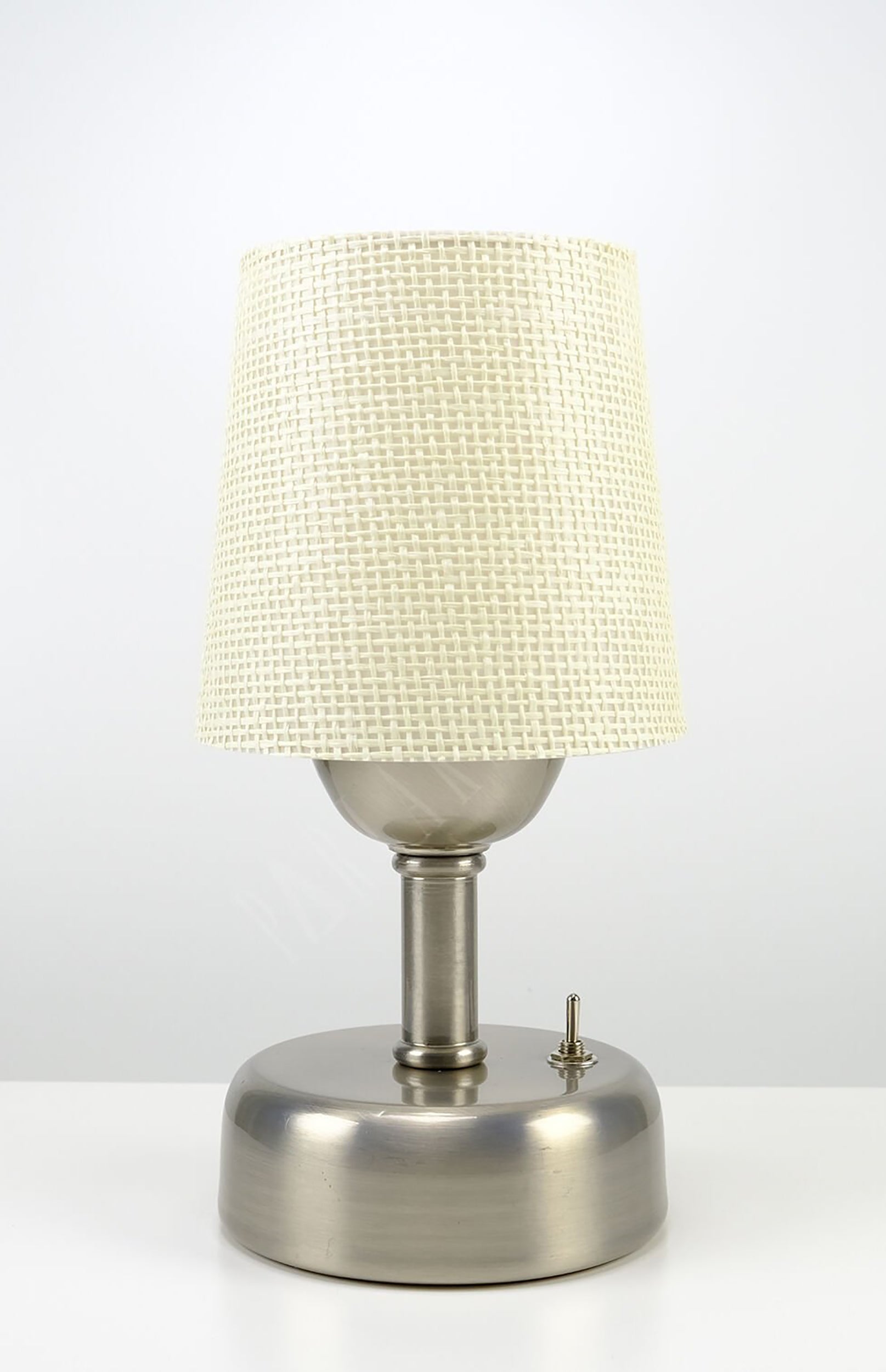 8-inch Vintage Silver Cordless LED Table Lamp