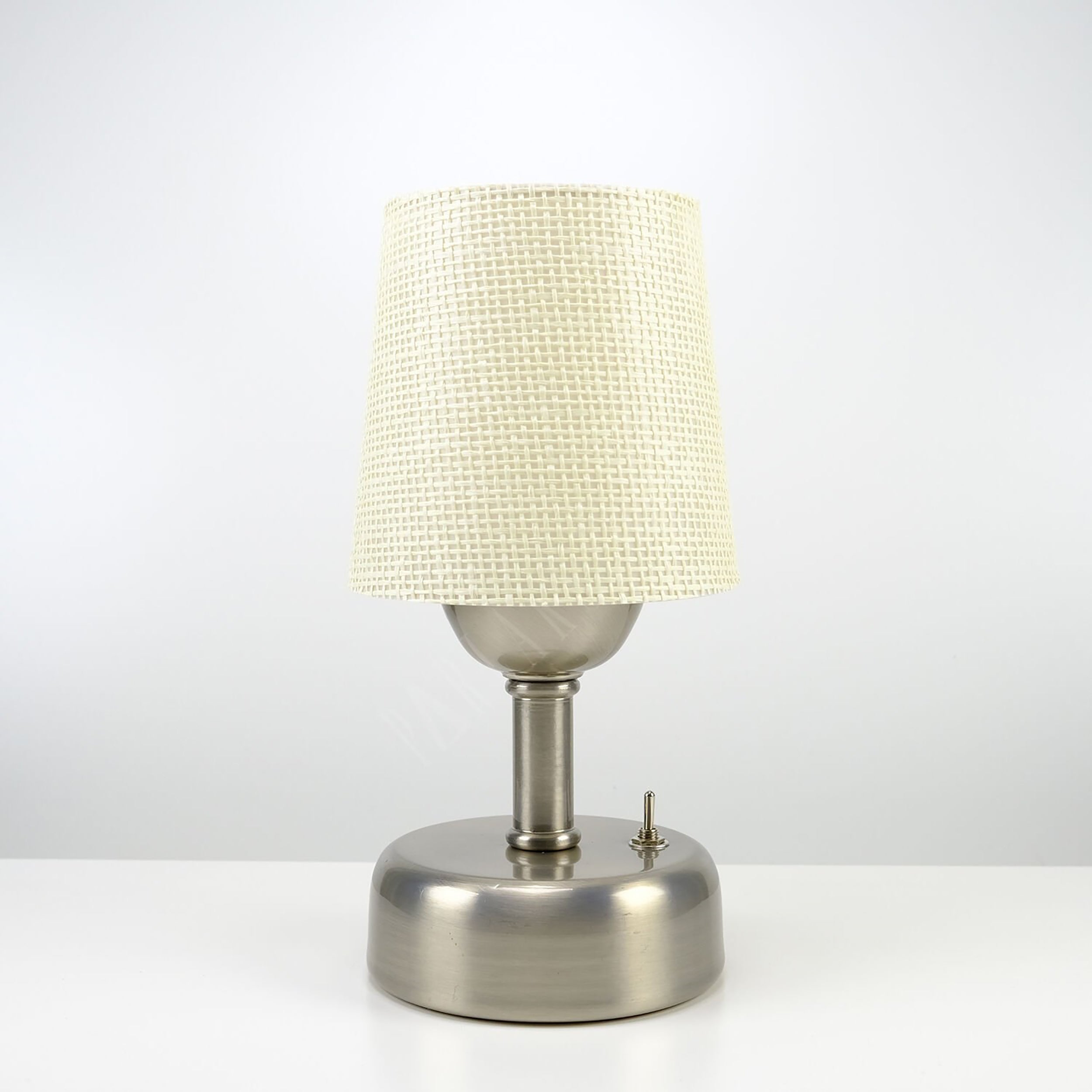 8-inch Vintage Silver Cordless LED Table Lamp