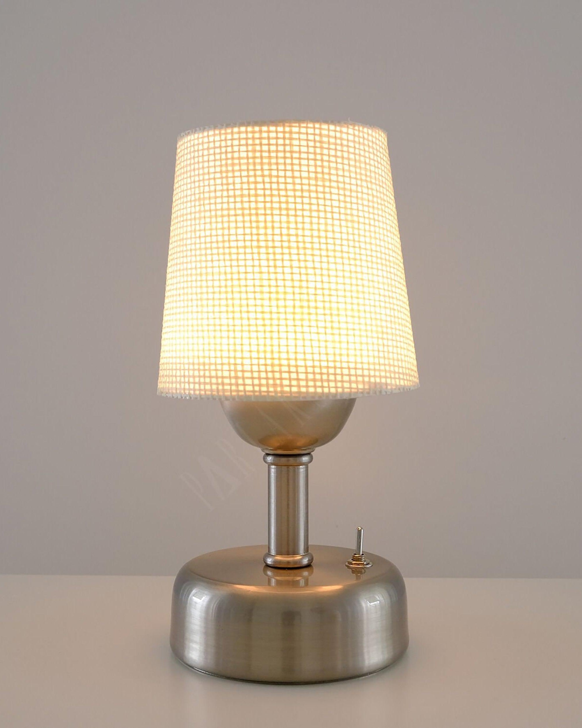 8-inch Vintage Silver Cordless LED Table Lamp