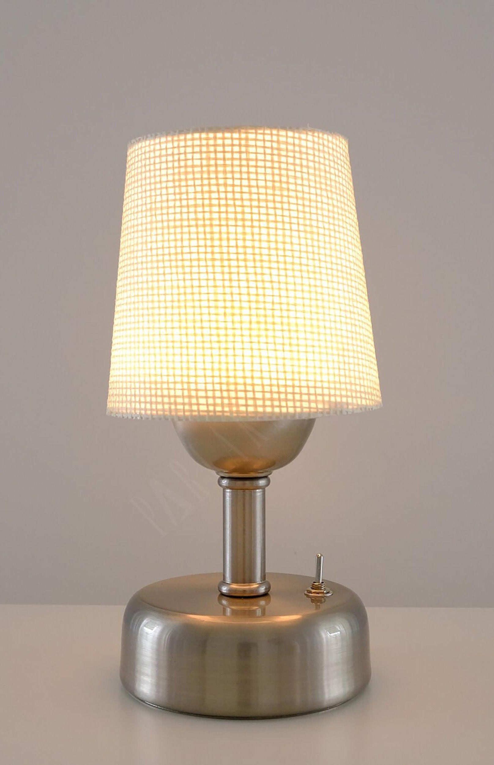 8-inch Vintage Silver Cordless LED Table Lamp