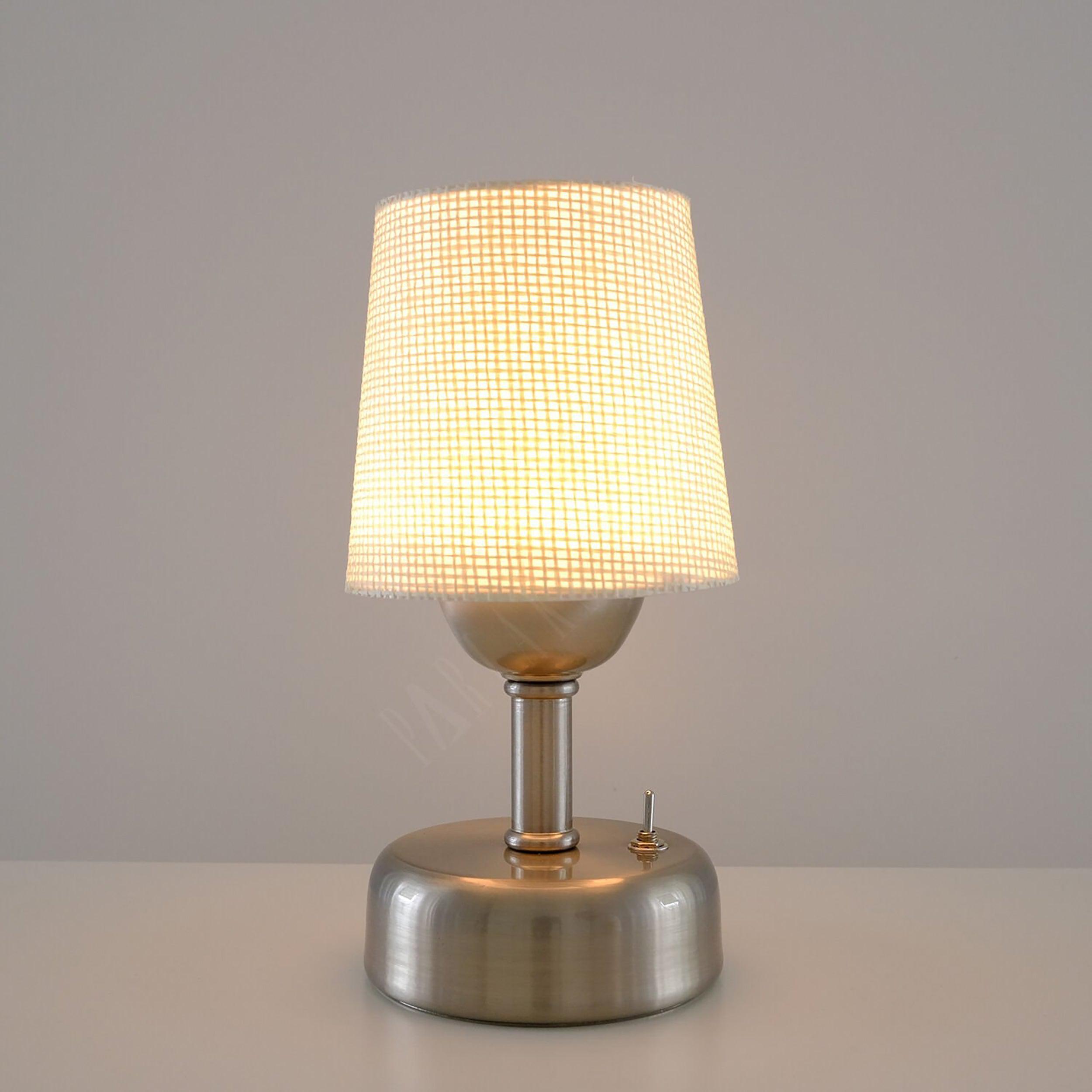 8-inch Vintage Silver Cordless LED Table Lamp