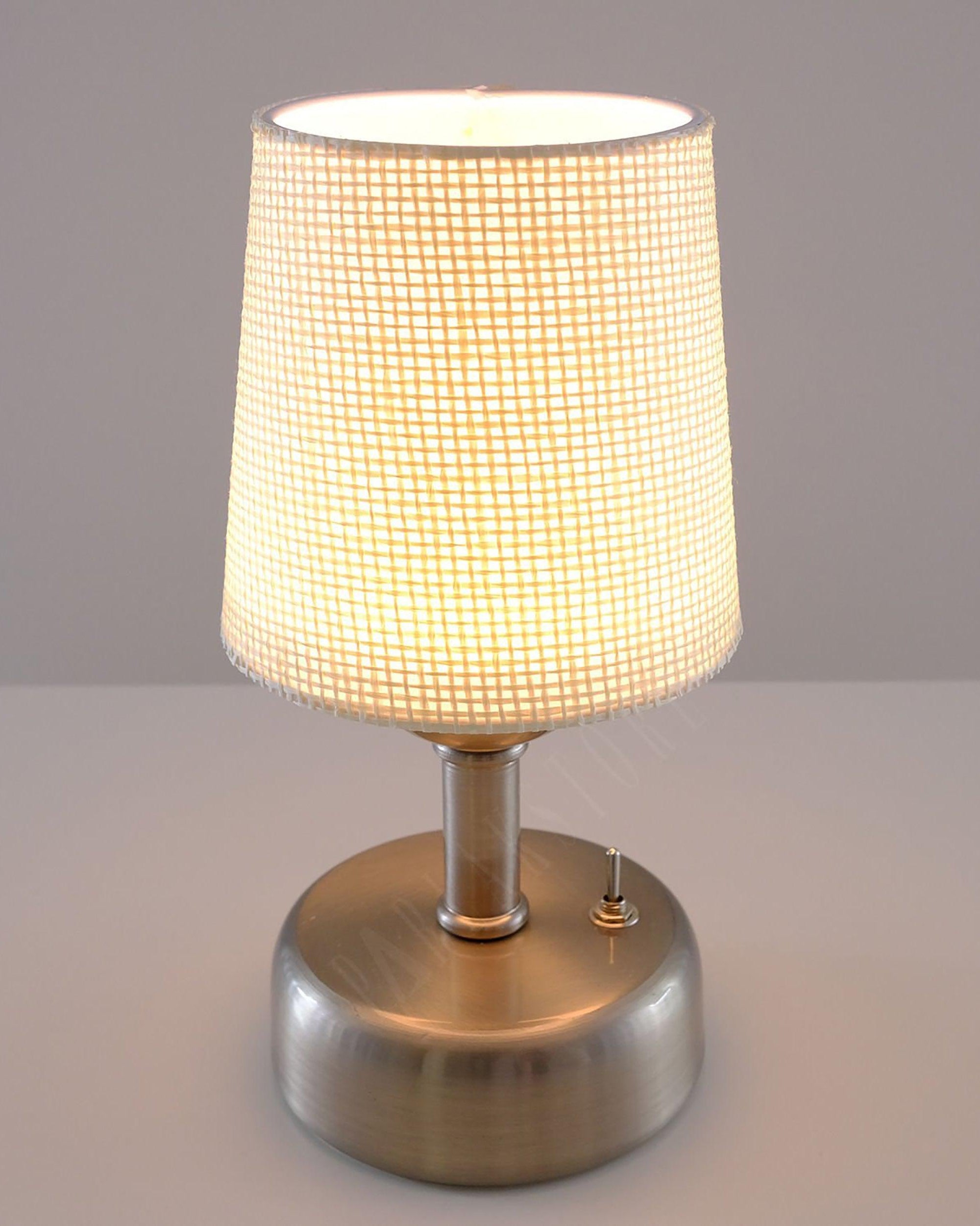 8-inch Vintage Silver Cordless LED Table Lamp