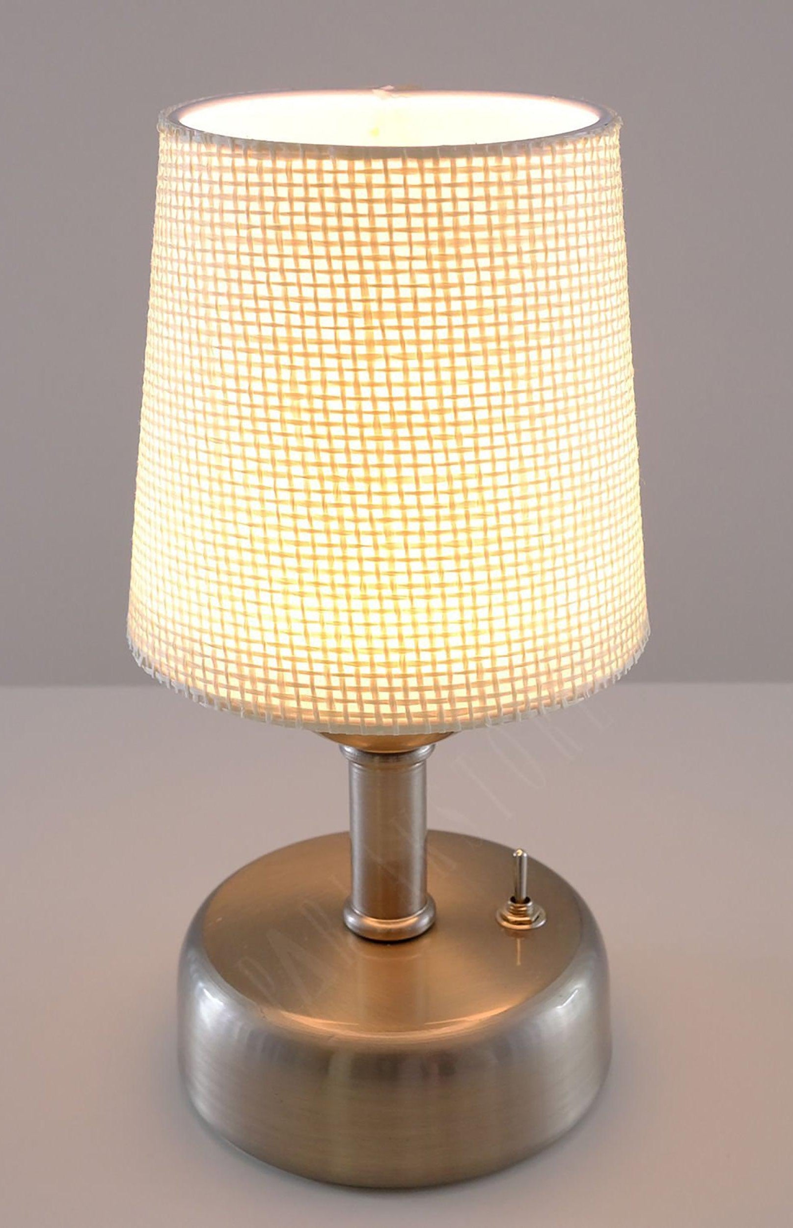 8-inch Vintage Silver Cordless LED Table Lamp