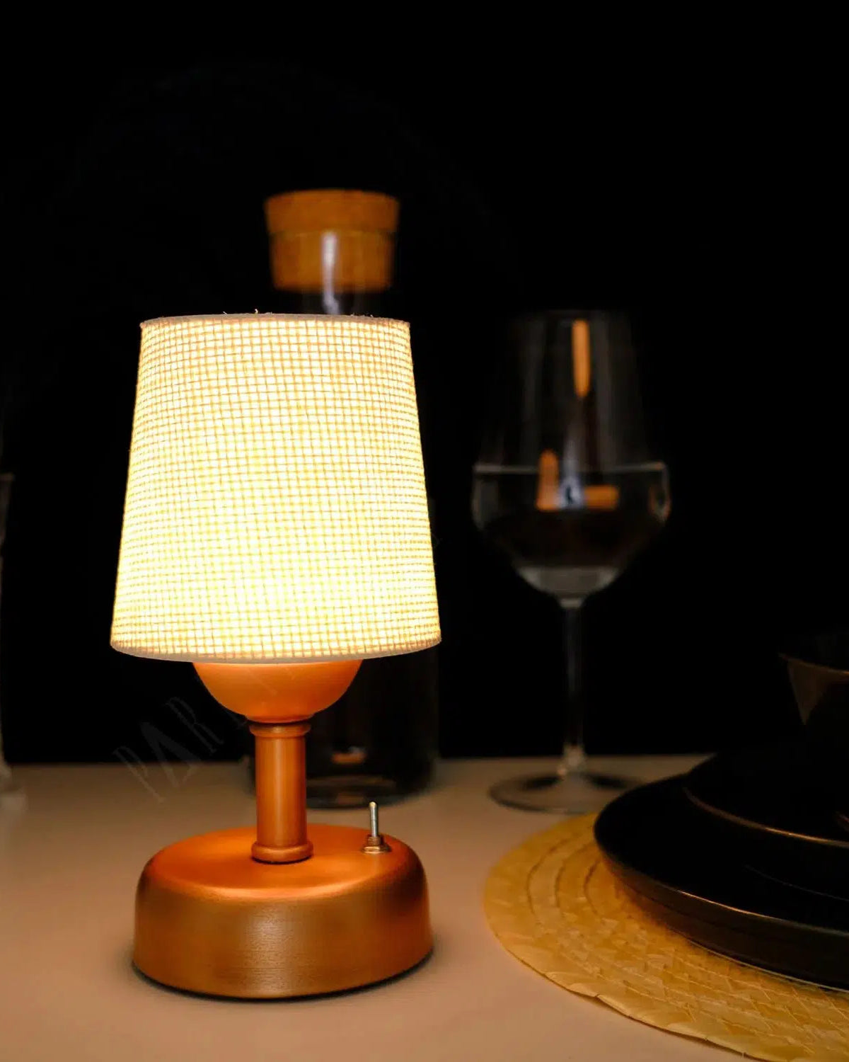 8-inch Vintage Copper Cordless LED Table Lamp