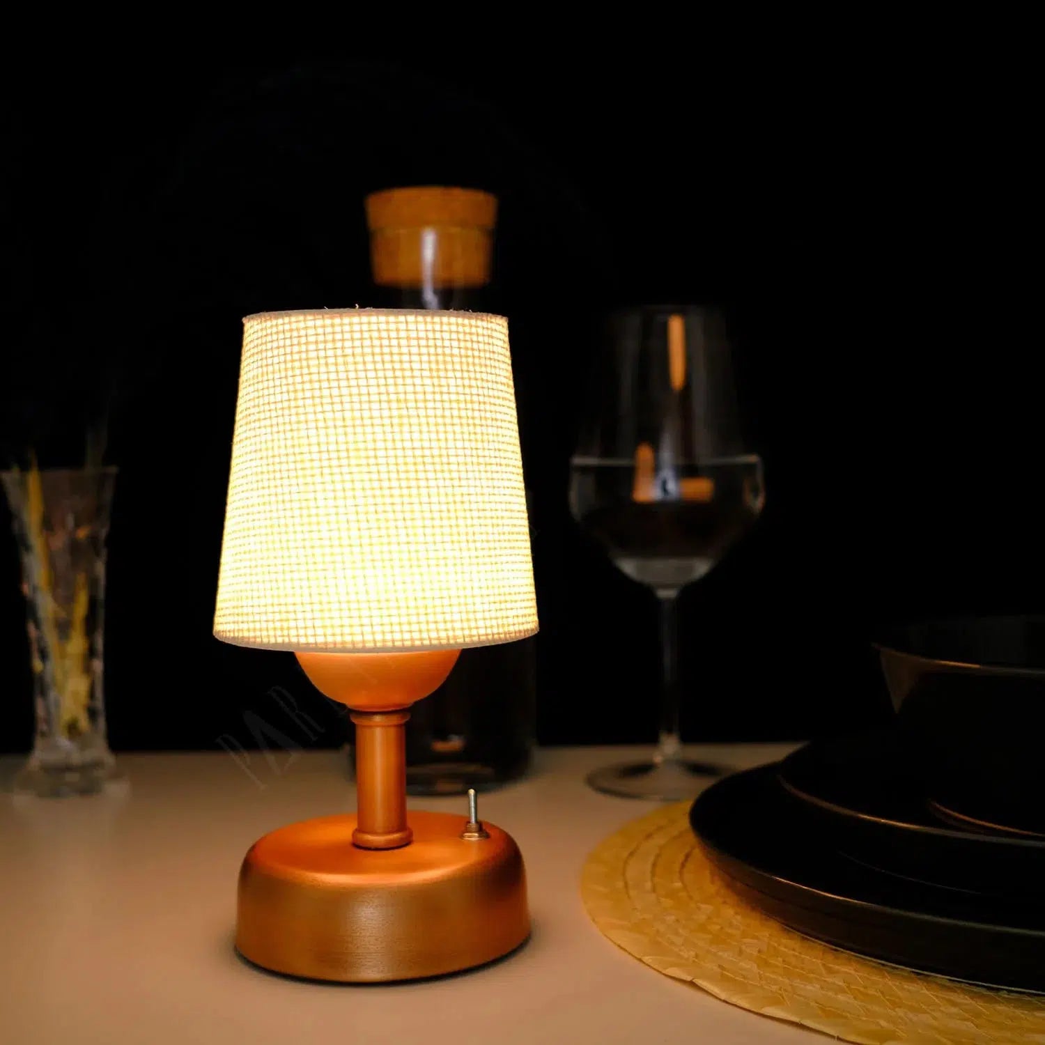 8-inch Vintage Copper Cordless LED Table Lamp