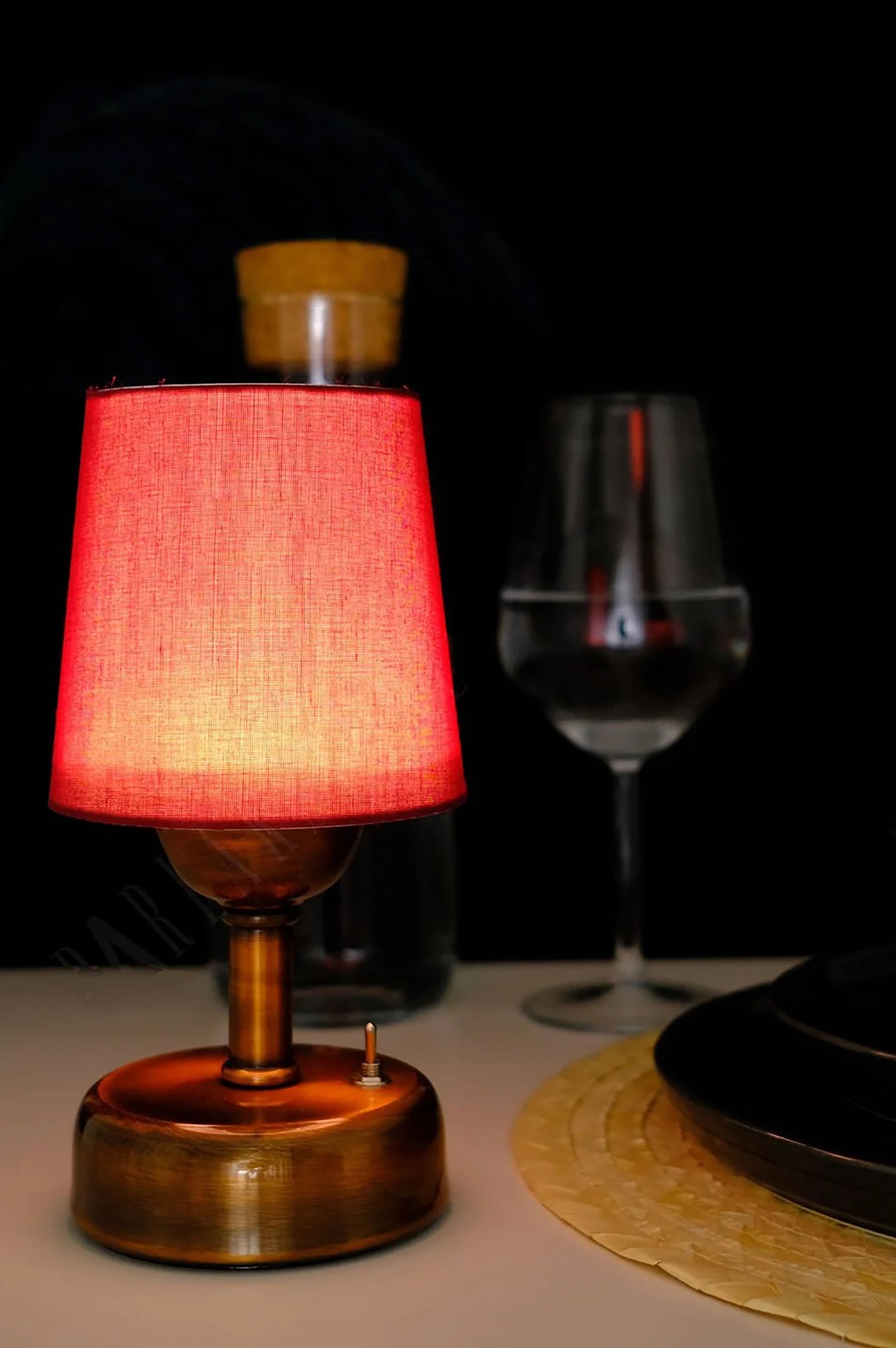 8-inch Vintage Copper Cordless LED Table Lamp