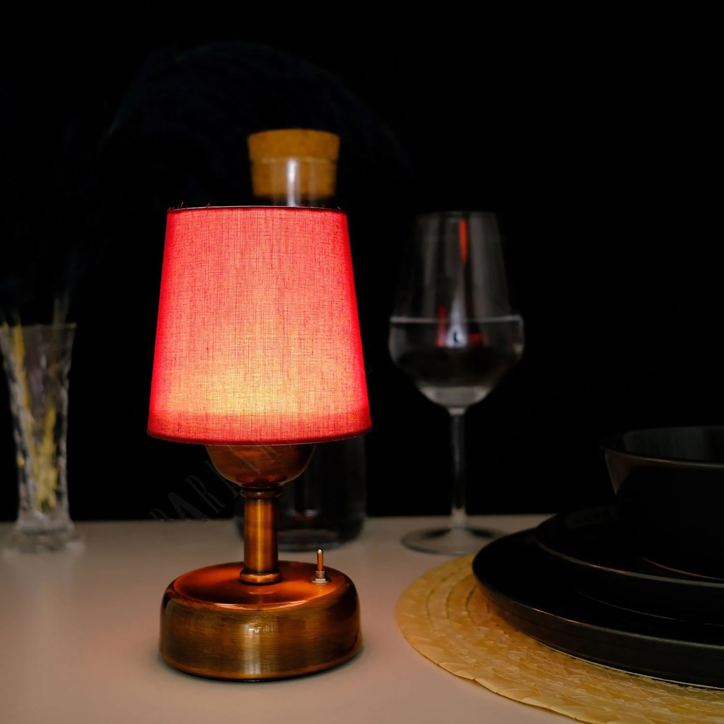 8-inch Vintage Copper Cordless LED Table Lamp