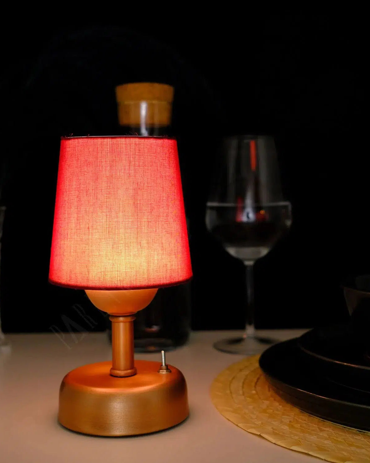 8-inch Vintage Copper Cordless LED Table Lamp