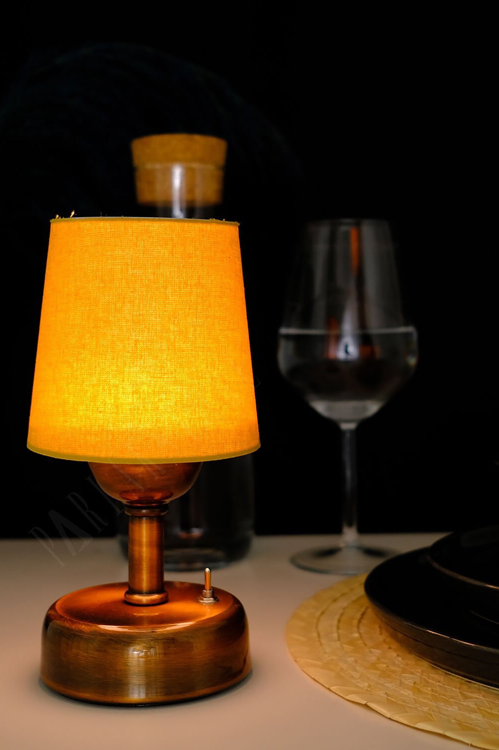 8-inch Vintage Copper Cordless LED Table Lamp