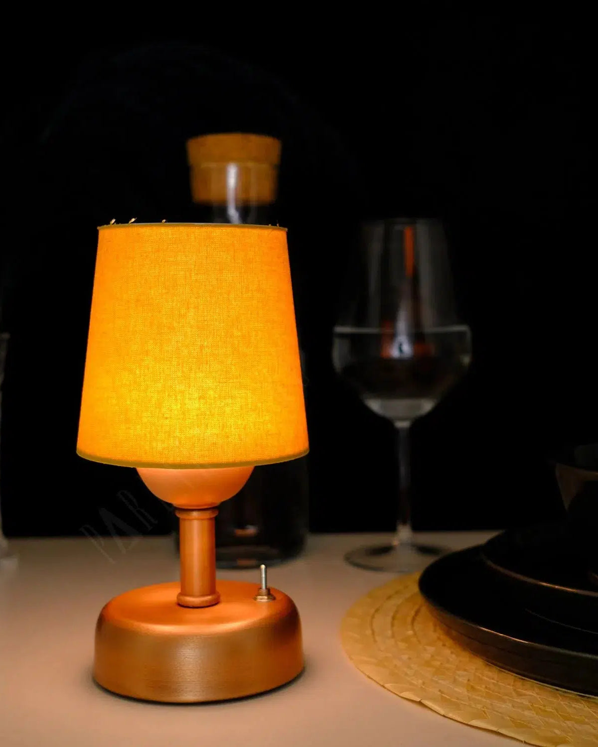 8-inch Vintage Copper Cordless LED Table Lamp