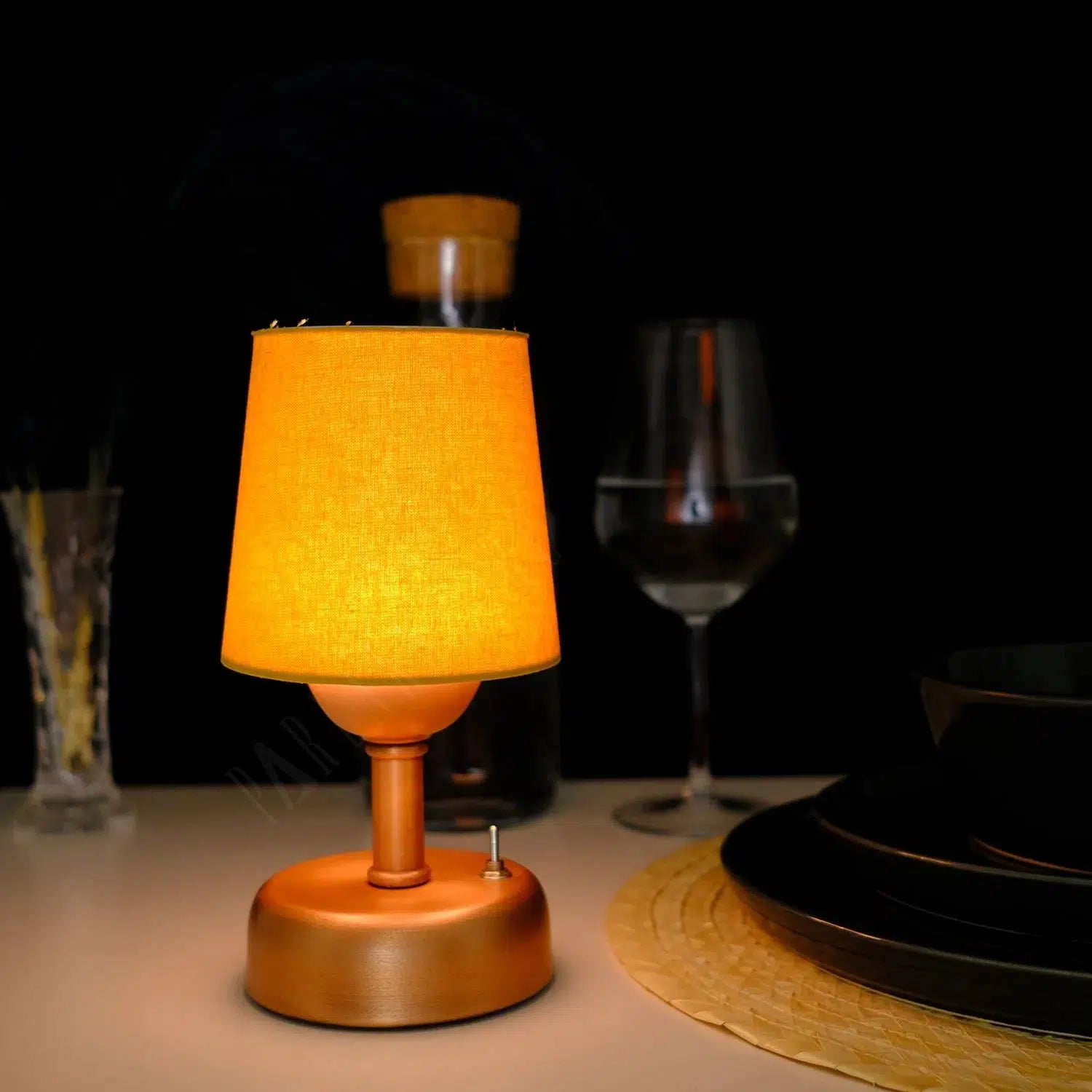 8-inch Vintage Copper Cordless LED Table Lamp