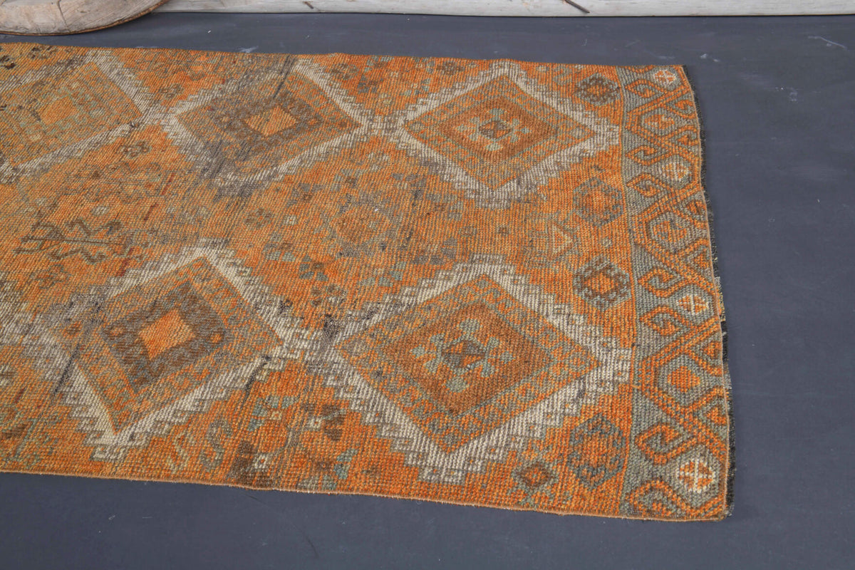 Tribal Antique Anatolian Hallway Runner Rug