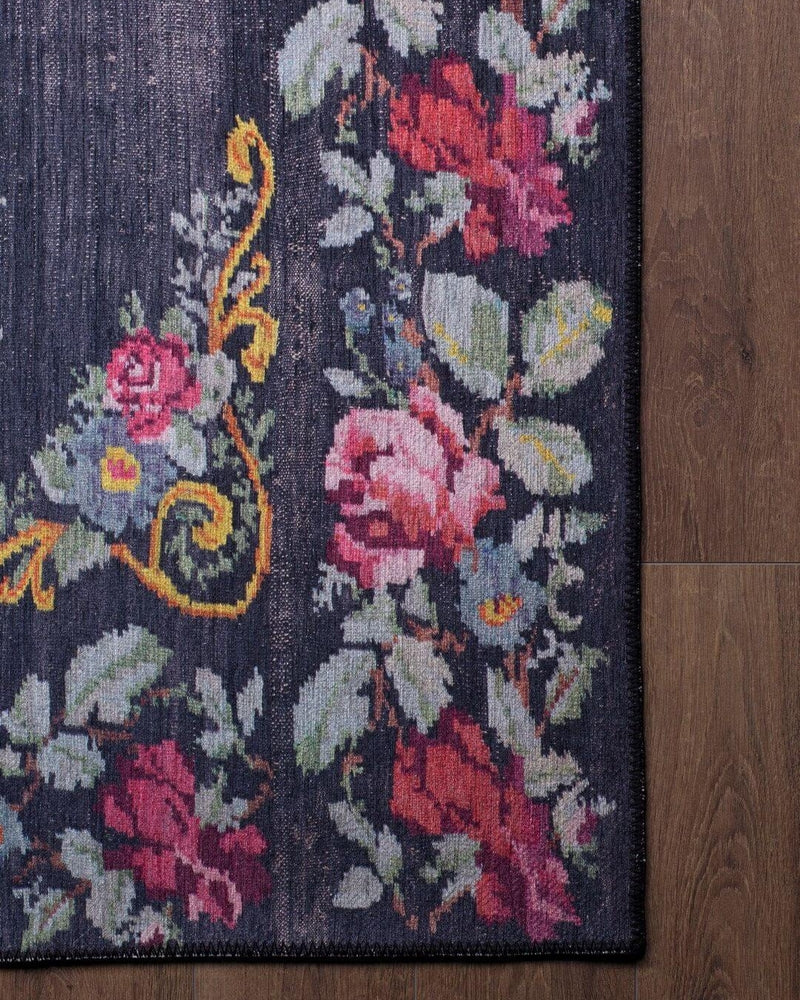 Gul Turkish Floral Red Pink Green Rug