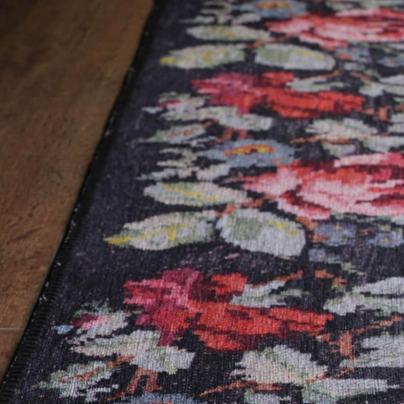 Gul Turkish Floral Red Pink Green Rug