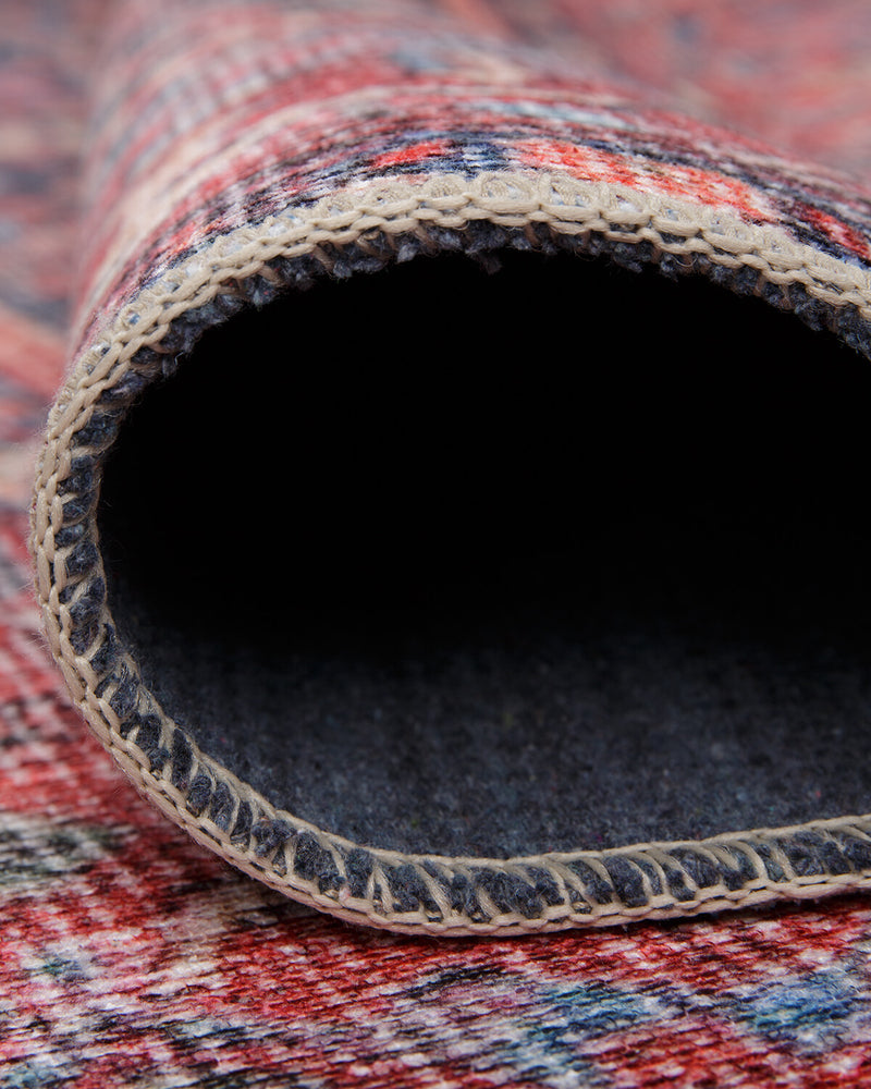 Luna Oriental Floral Red and Blue Rug