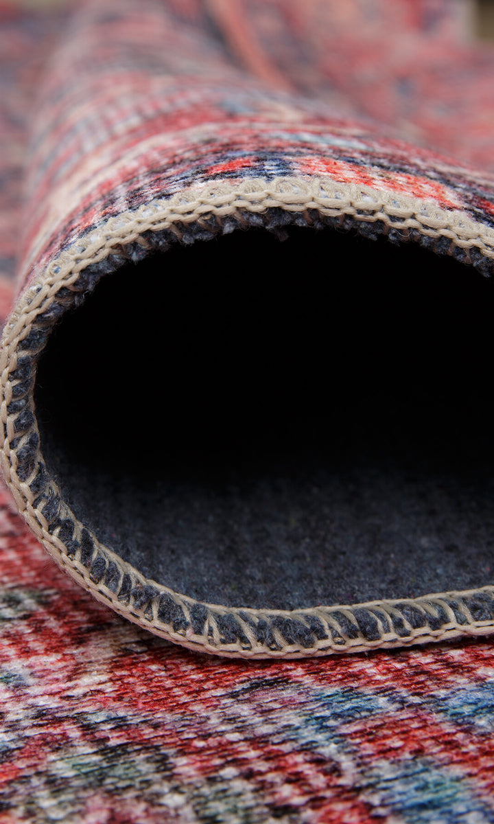 Luna Oriental Floral Red and Blue Rug