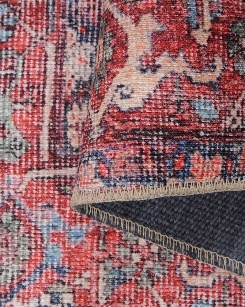 Luna Oriental Floral Red and Blue Rug