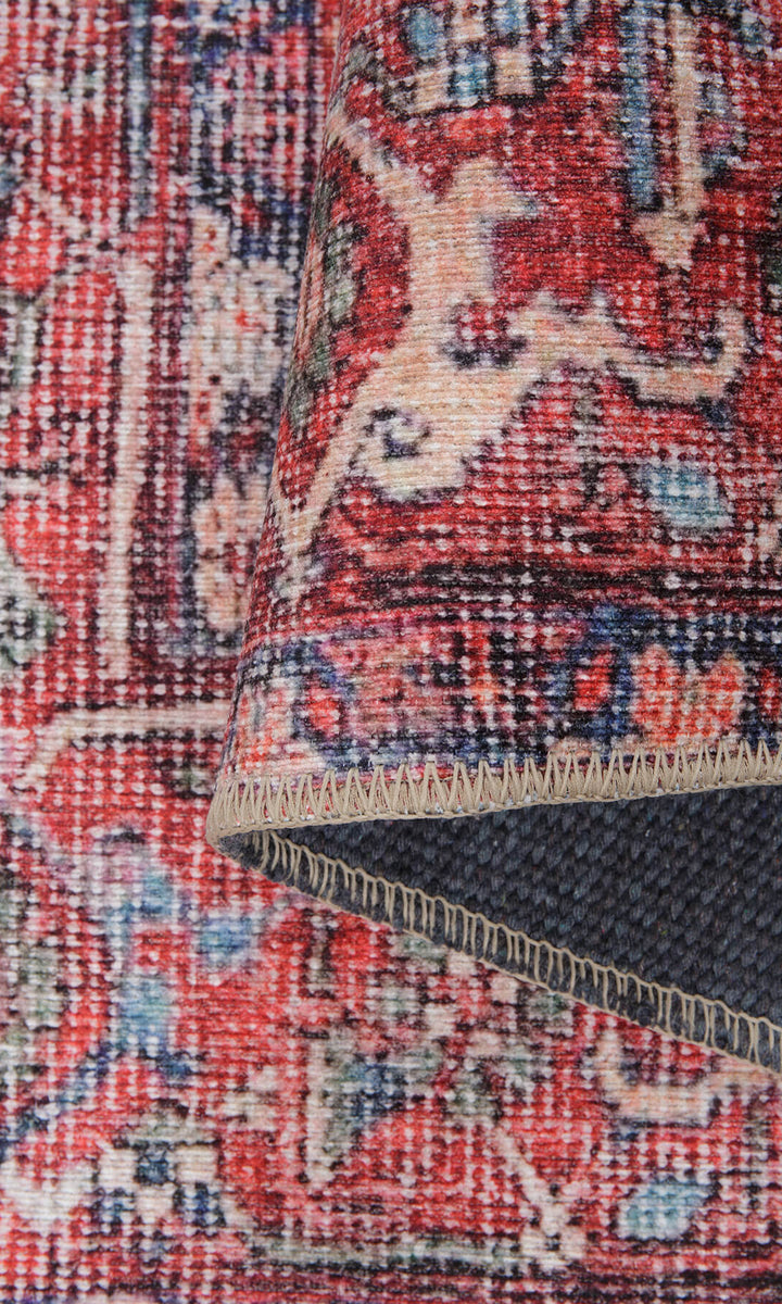 Luna Oriental Floral Red and Blue Rug