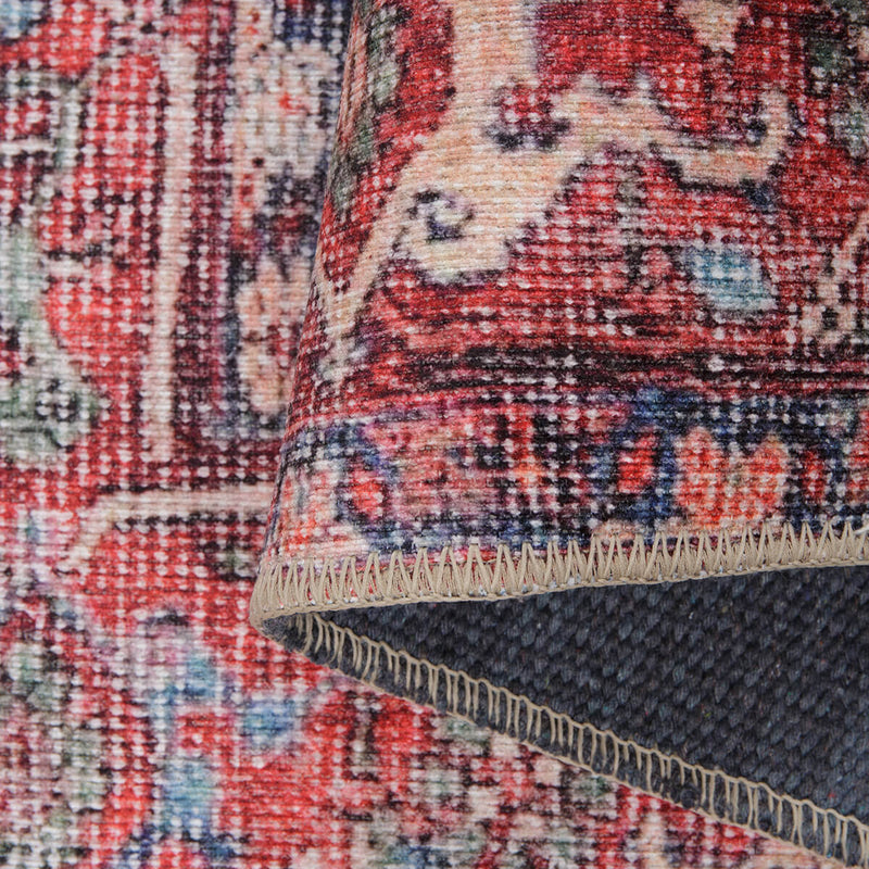 Luna Oriental Floral Red and Blue Rug