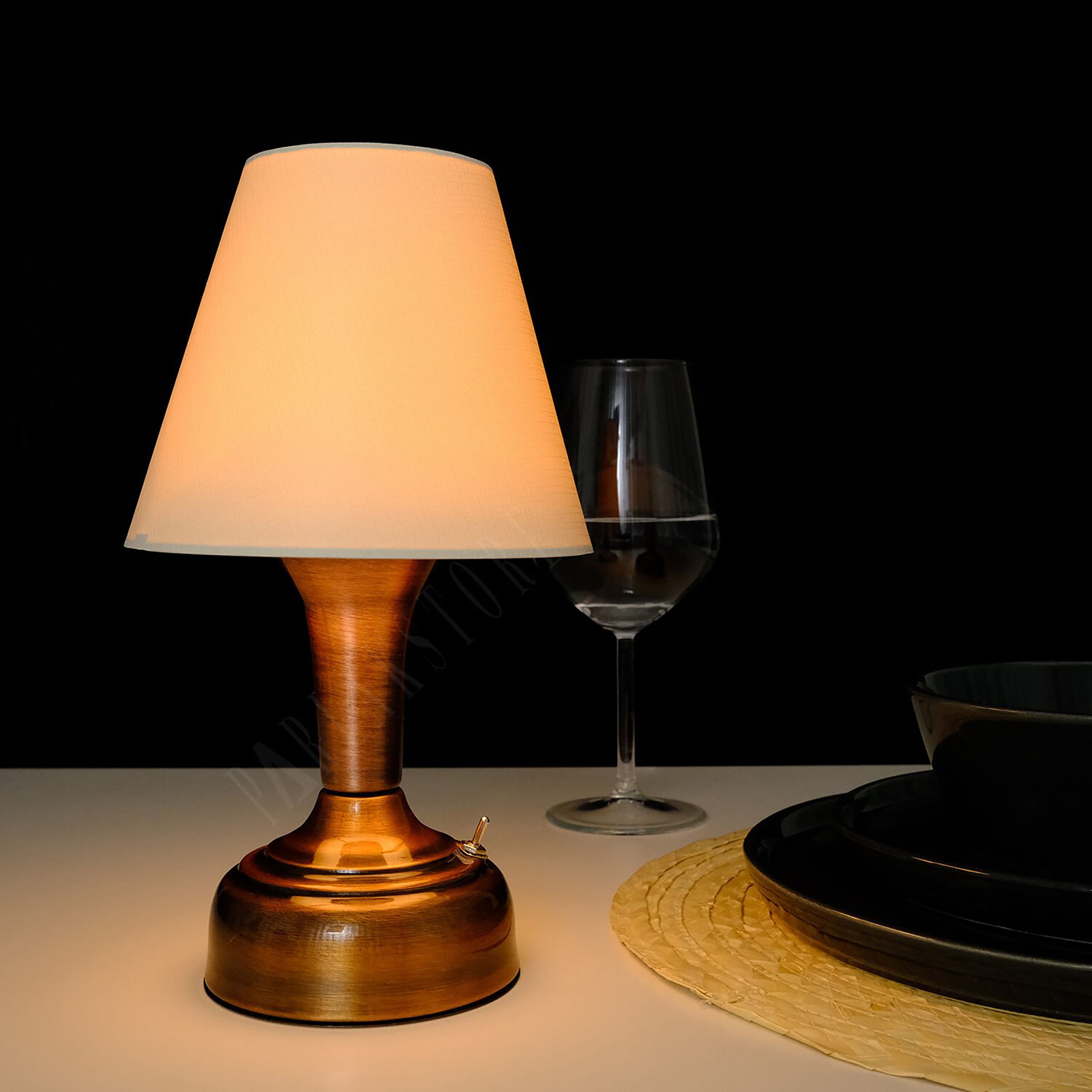 11-inch Vintage Copper Cordless LED Table Lamp