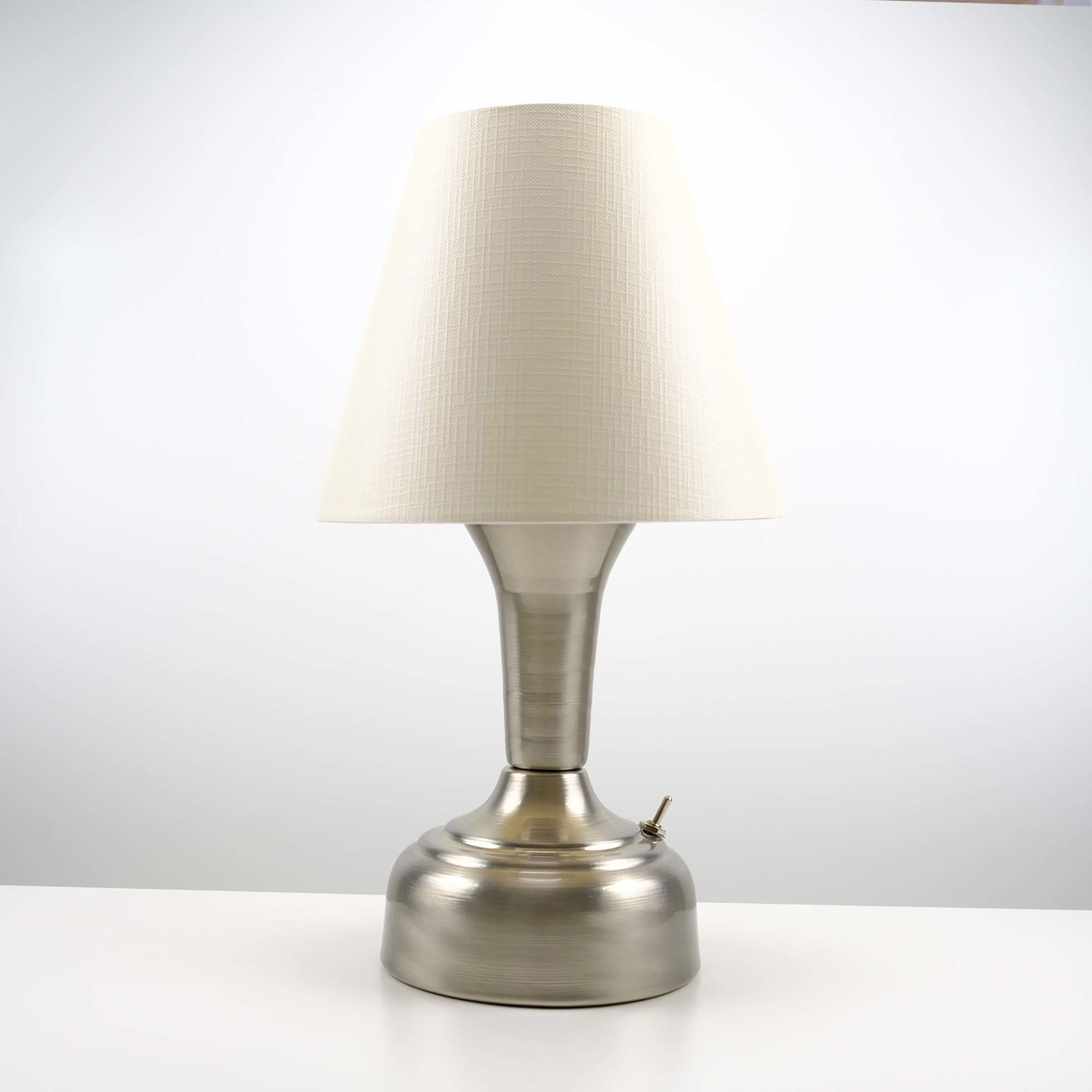 11-inch Vintage Silver Cordless LED Table Lamp