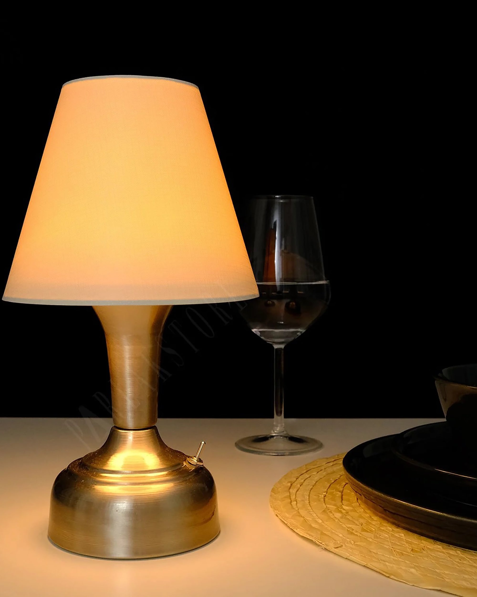 11-inch Vintage Silver Cordless LED Table Lamp