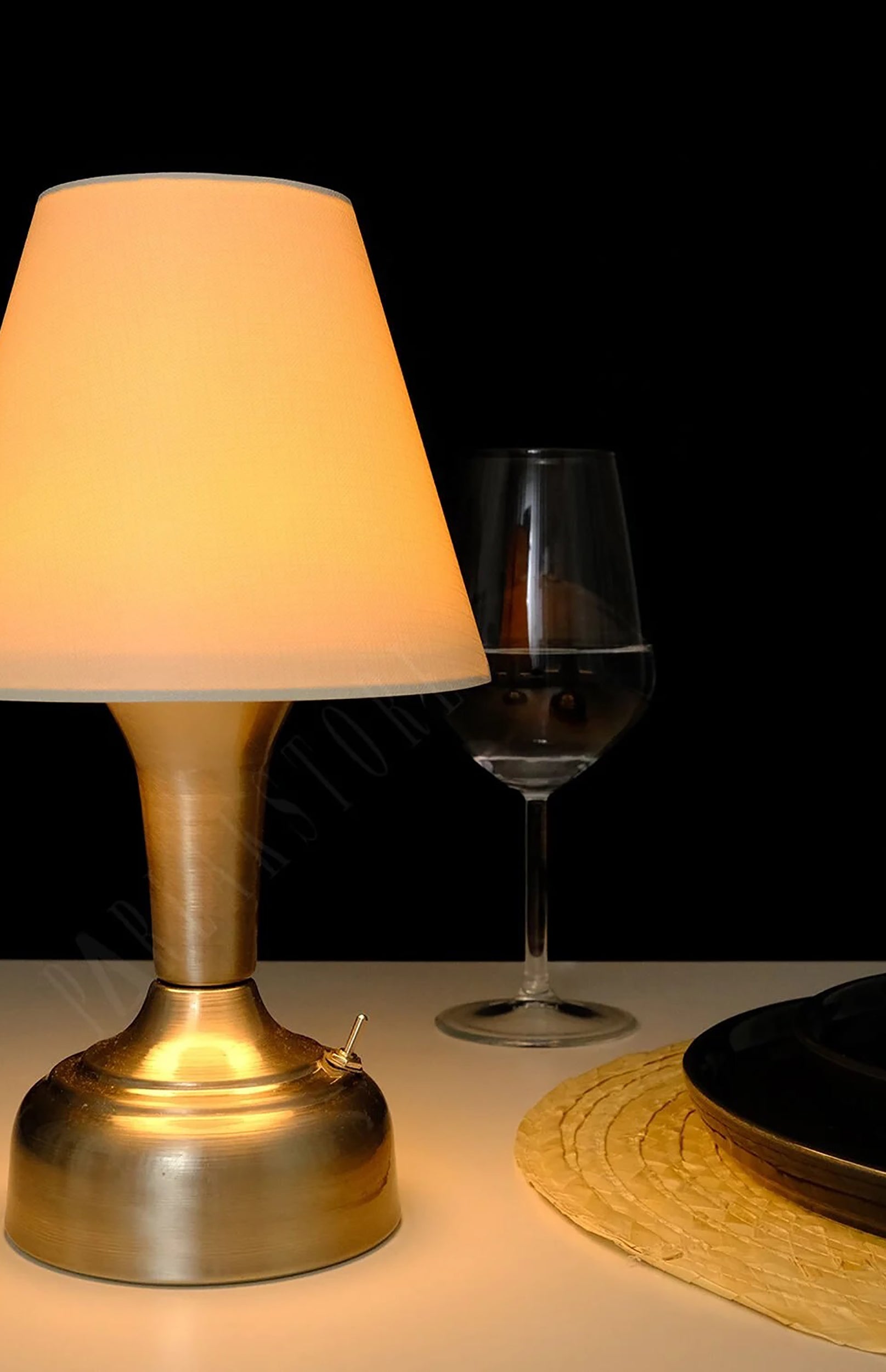 11-inch Vintage Silver Cordless LED Table Lamp